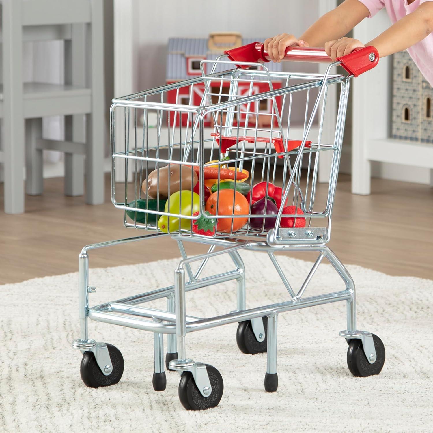 imageMelissa ampamp Doug Toy Shopping Cart Grocery Store Pretend Play Toys with Sturdy Metal Frame ampamp Working Wheels Toddler Shopping Cart Preschool Learning Toys for Girls ampamp Boys 3