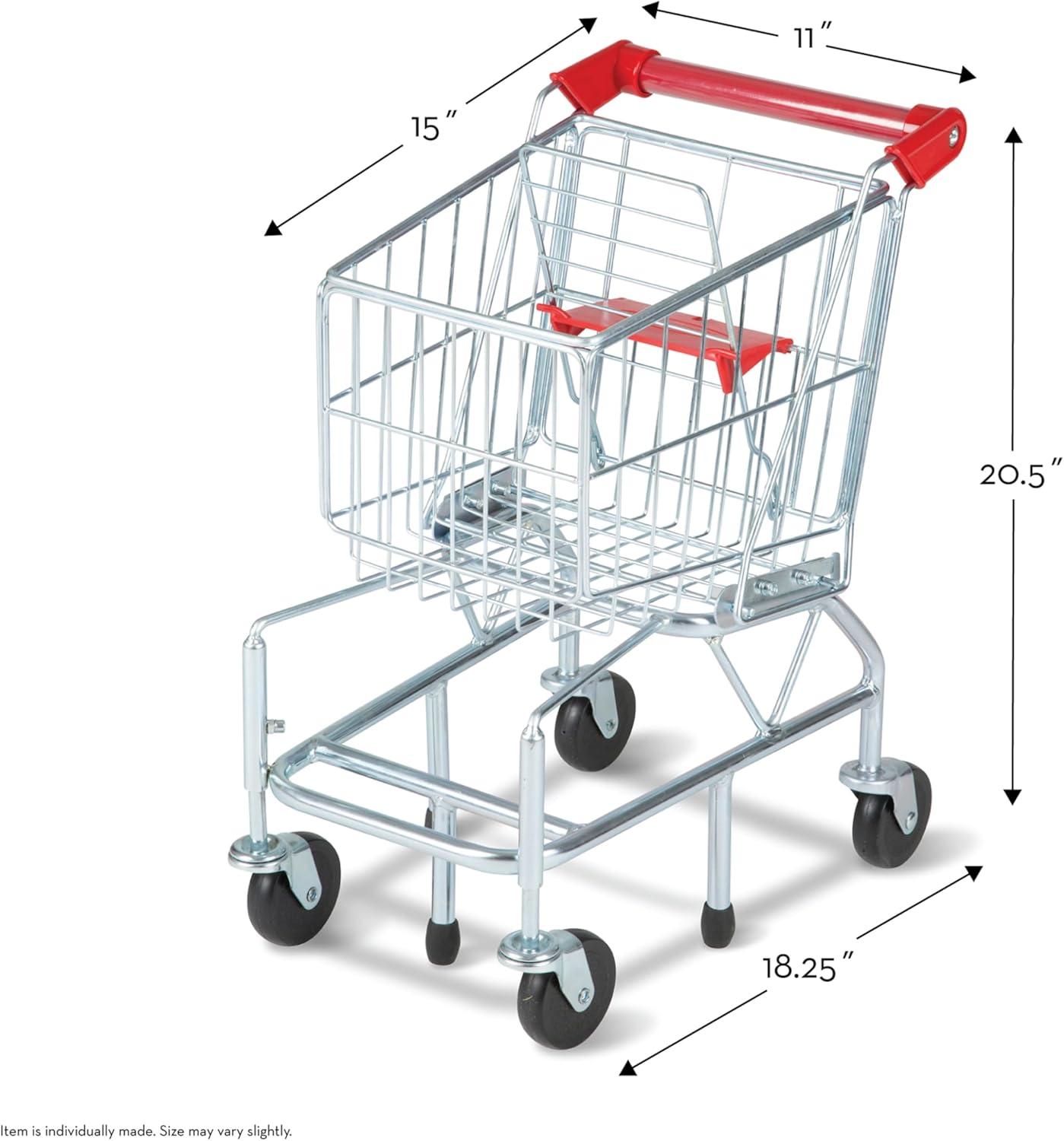 imageMelissa ampamp Doug Toy Shopping Cart Grocery Store Pretend Play Toys with Sturdy Metal Frame ampamp Working Wheels Toddler Shopping Cart Preschool Learning Toys for Girls ampamp Boys 3