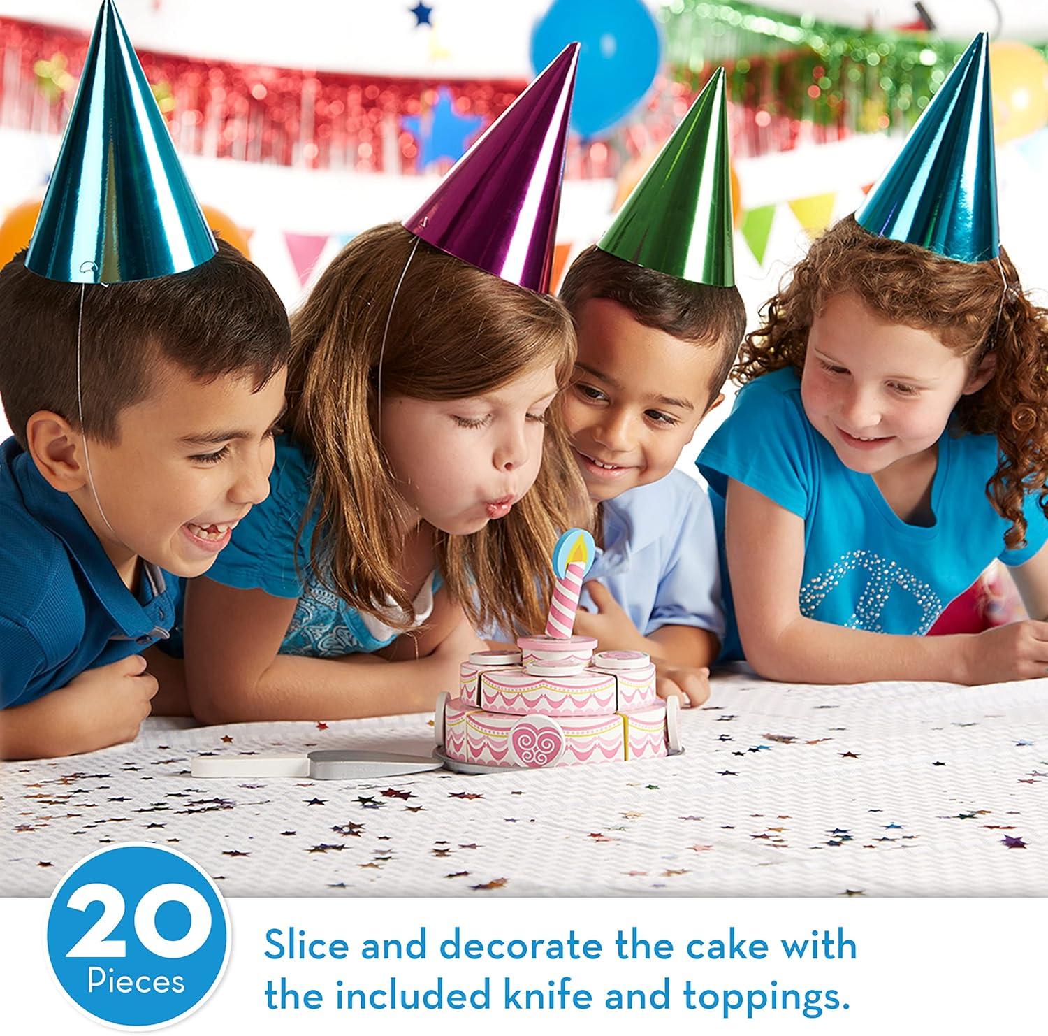 imageMelissa ampamp Doug TripleLayer Party Cake Wooden Play Food Set  Birthday Cake Pretend Food Play Set for Toddlers Kids Ages 3English Only
