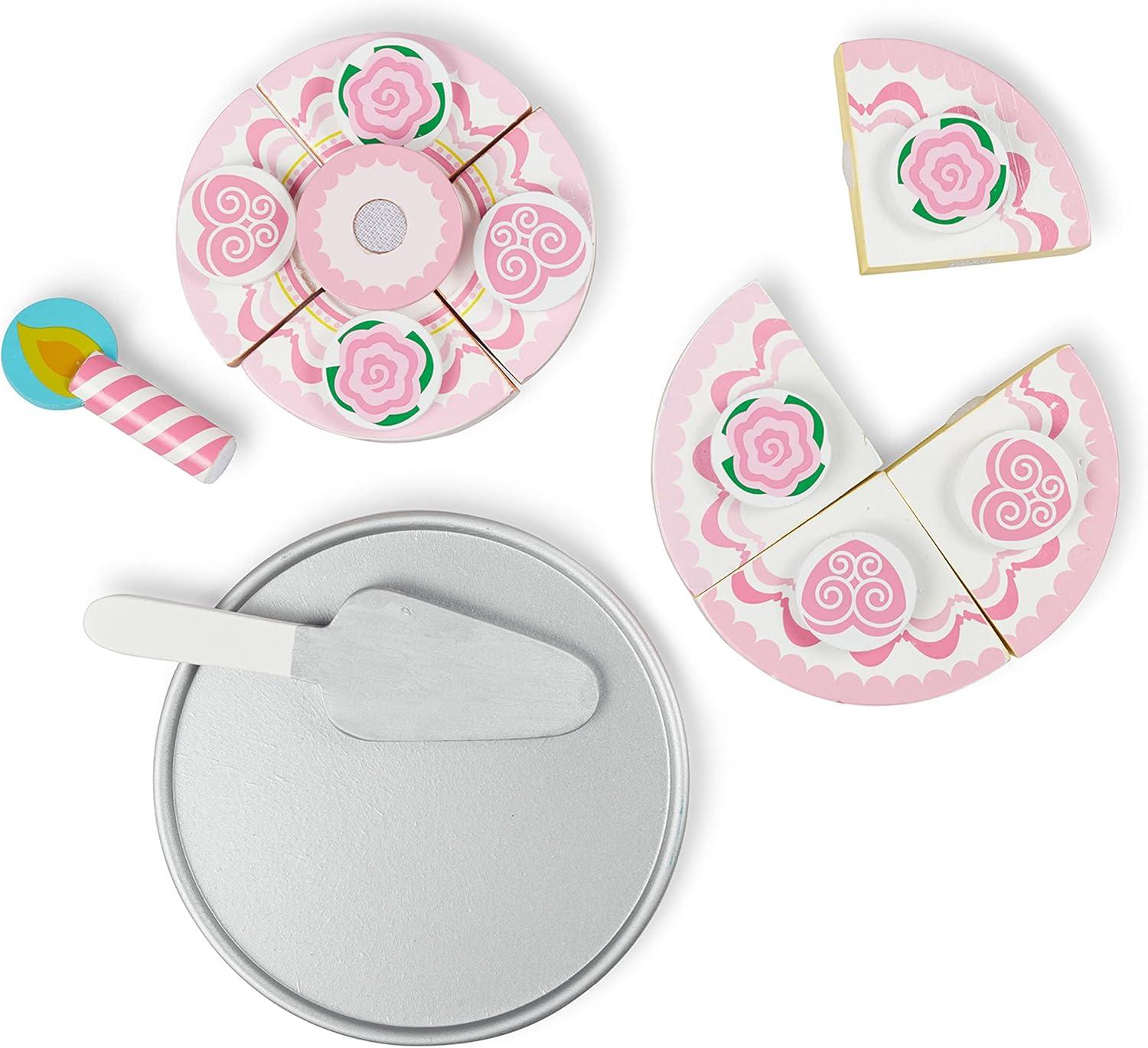 imageMelissa ampamp Doug TripleLayer Party Cake Wooden Play Food Set  Birthday Cake Pretend Food Play Set for Toddlers Kids Ages 3English Only