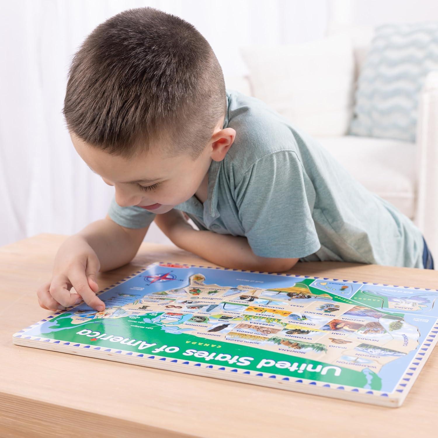 imageMelissa ampamp Doug USA Map Wooden Puzzle 45 pcs
