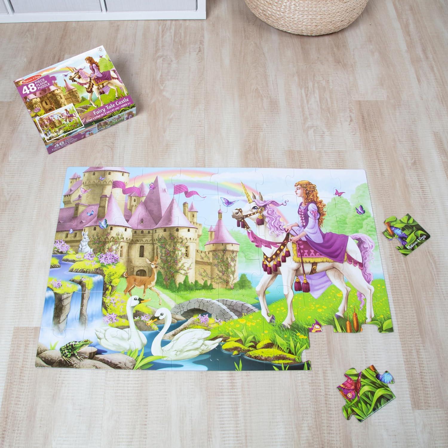 imageMelissa ampamp Doug Underwater Ocean Floor Puzzle 48 pc Jumbo Jigsaw Puzzle Educational Screen Free Activity for Toddler Preschoolers and Kids Ages 3 2 x 3 Feet  FSC CertifiedFairy Tale Castle