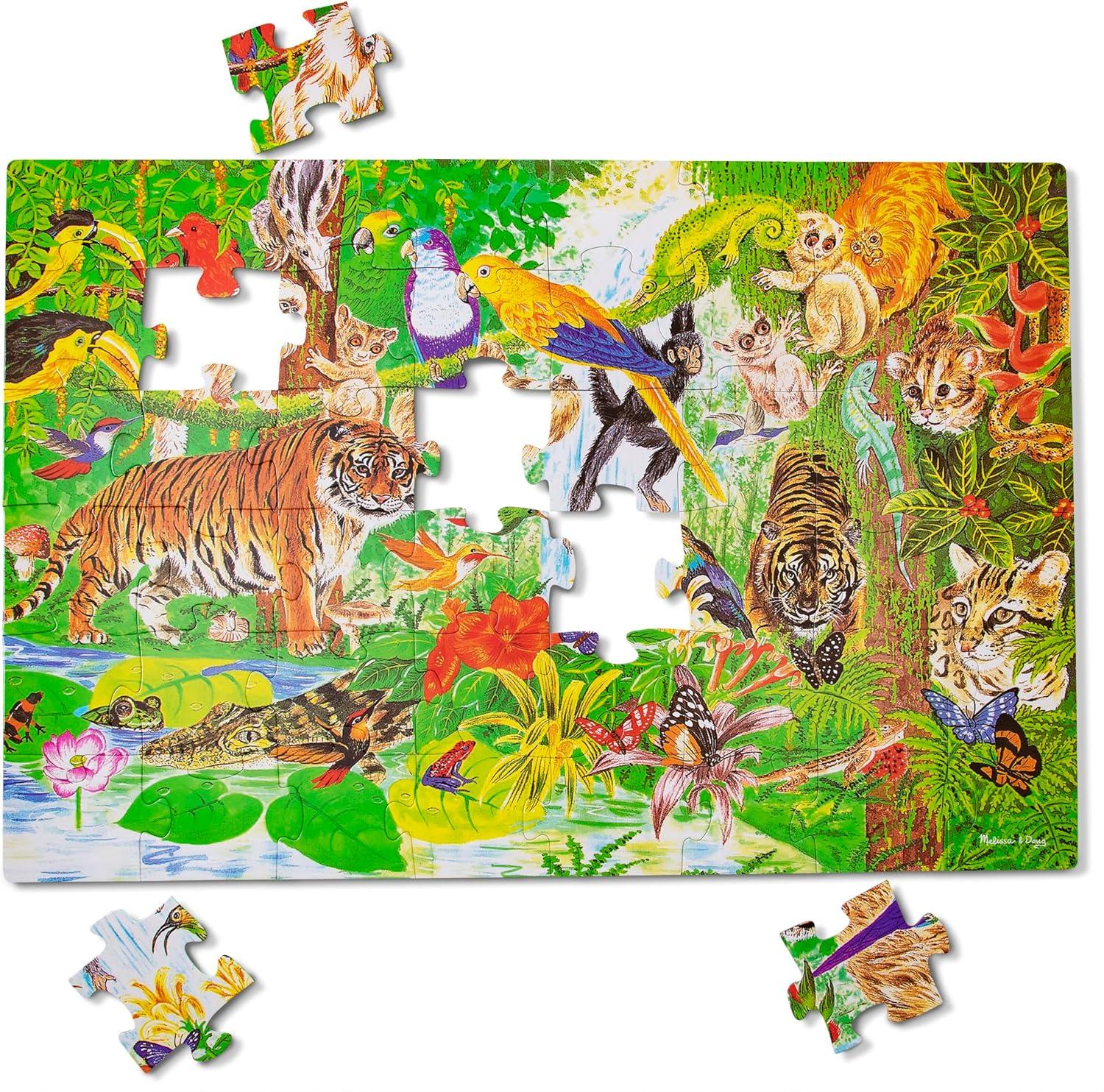 imageMelissa ampamp Doug Underwater Ocean Floor Puzzle 48 pc Jumbo Jigsaw Puzzle Educational Screen Free Activity for Toddler Preschoolers and Kids Ages 3 2 x 3 Feet  FSC CertifiedRainforest