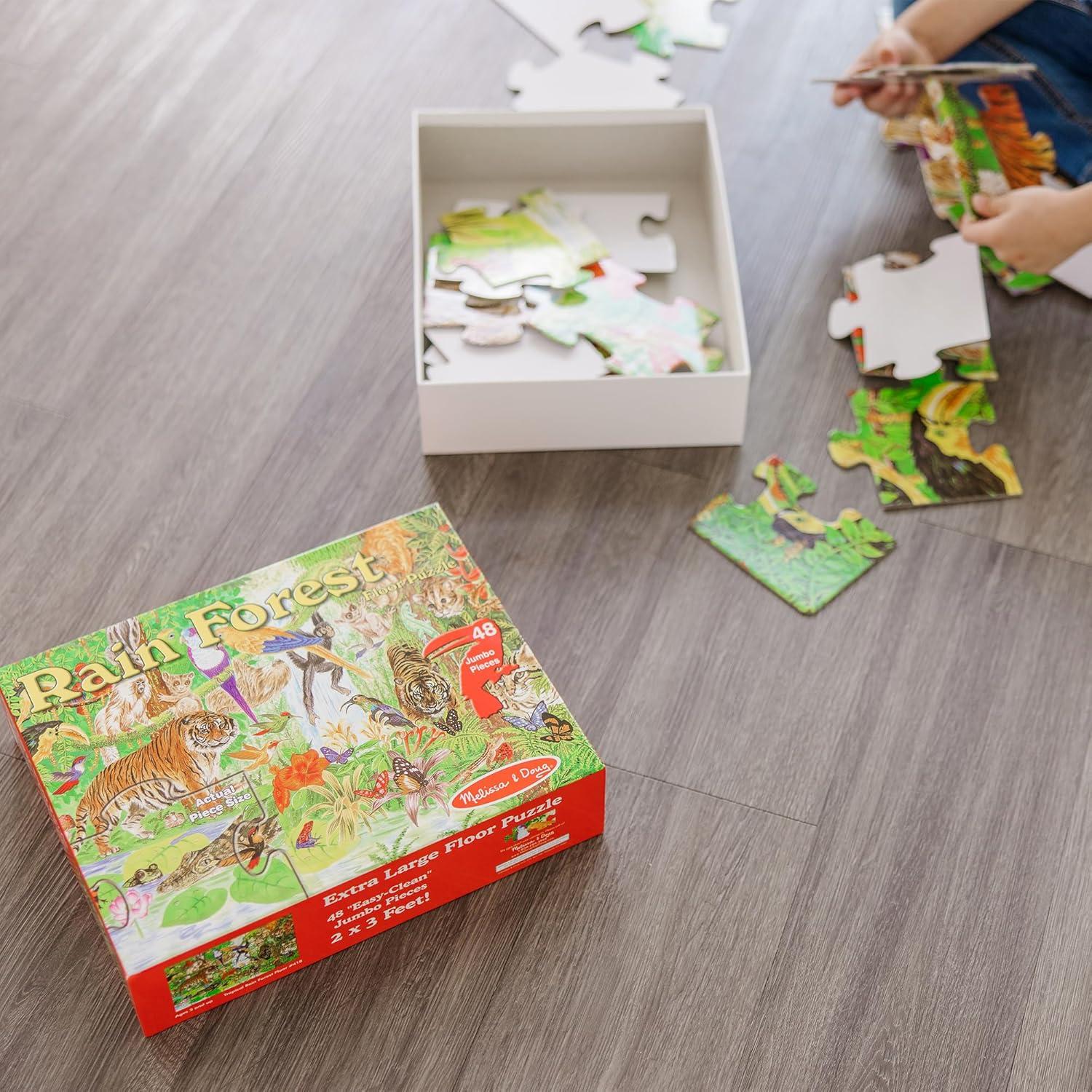 imageMelissa ampamp Doug Underwater Ocean Floor Puzzle 48 pc Jumbo Jigsaw Puzzle Educational Screen Free Activity for Toddler Preschoolers and Kids Ages 3 2 x 3 Feet  FSC CertifiedRainforest
