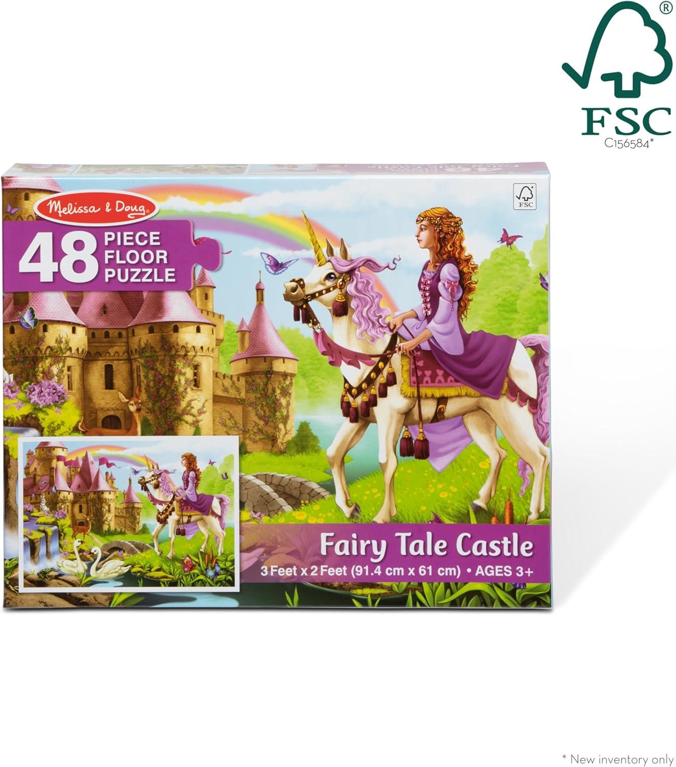 imageMelissa ampamp Doug Underwater Ocean Floor Puzzle 48 pc Jumbo Jigsaw Puzzle Educational Screen Free Activity for Toddler Preschoolers and Kids Ages 3 2 x 3 Feet  FSC CertifiedFairy Tale Castle