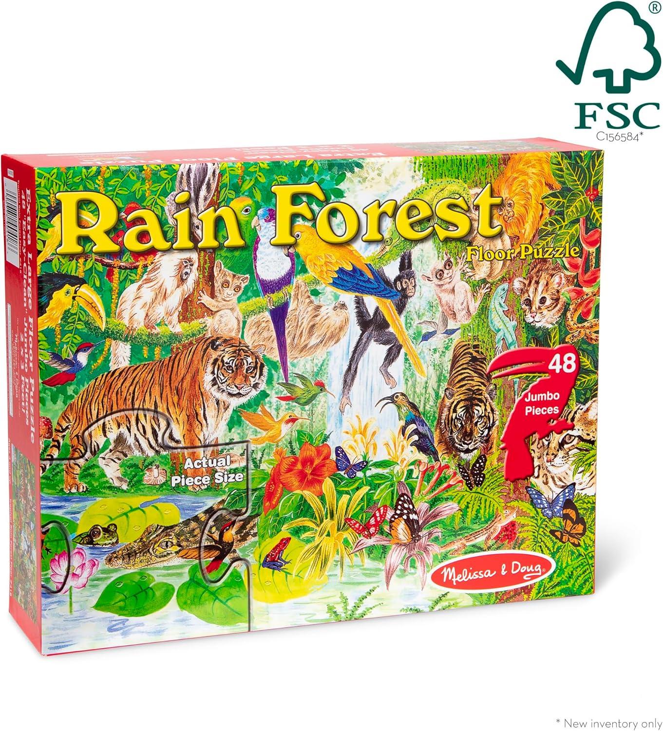 imageMelissa ampamp Doug Underwater Ocean Floor Puzzle 48 pc Jumbo Jigsaw Puzzle Educational Screen Free Activity for Toddler Preschoolers and Kids Ages 3 2 x 3 Feet  FSC CertifiedRainforest