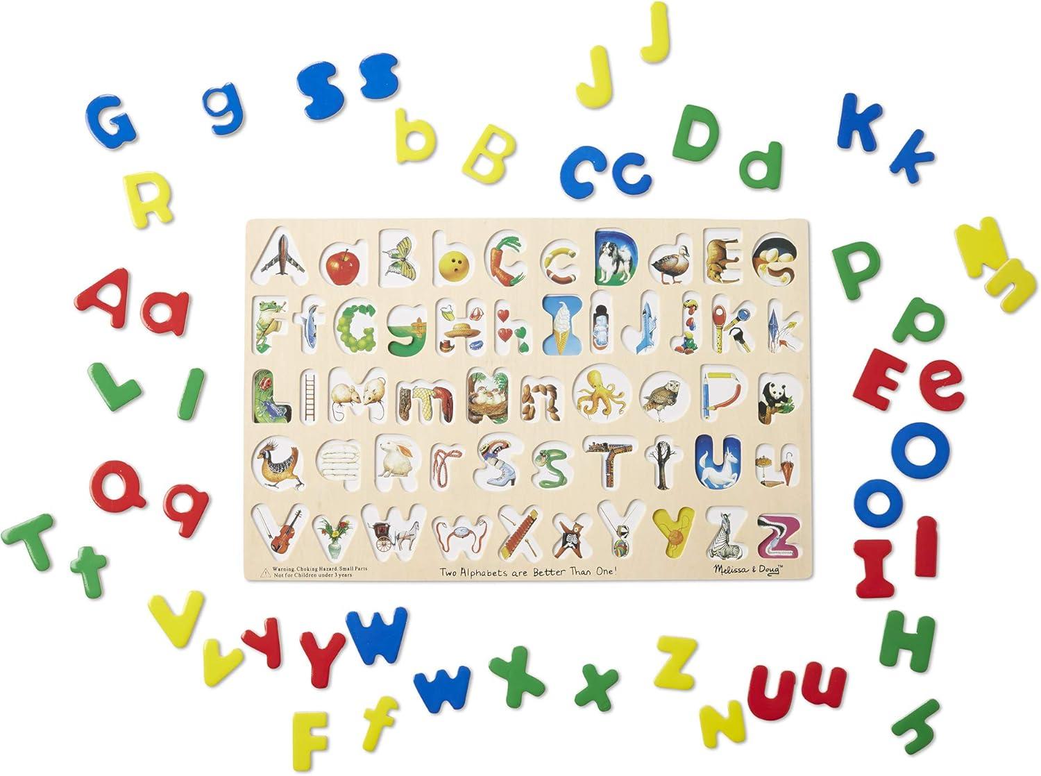 imageMelissa ampamp Doug Upper ampamp Lower Case Alphabet Letters Wooden Puzzle 52 pcs