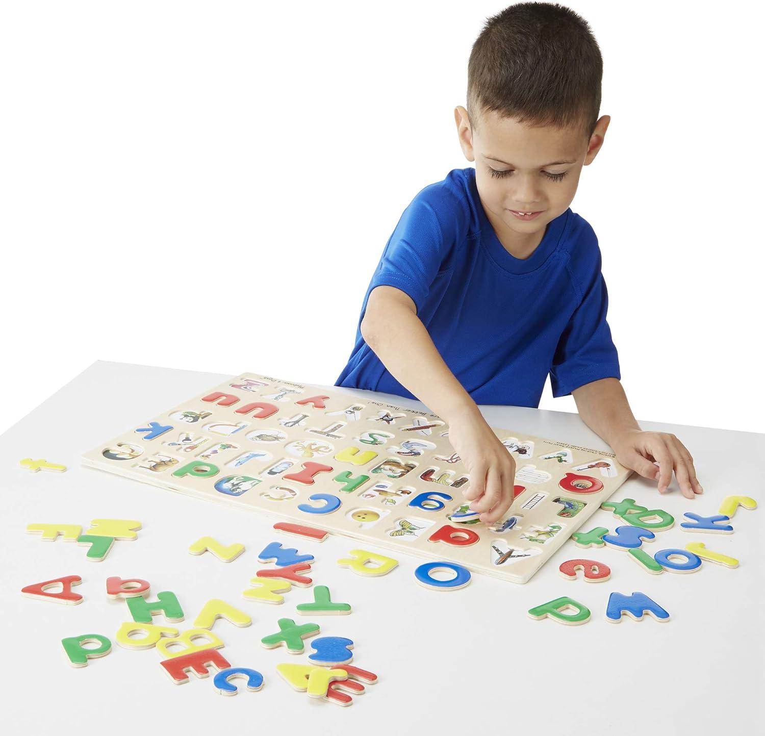 imageMelissa ampamp Doug Upper ampamp Lower Case Alphabet Letters Wooden Puzzle 52 pcs