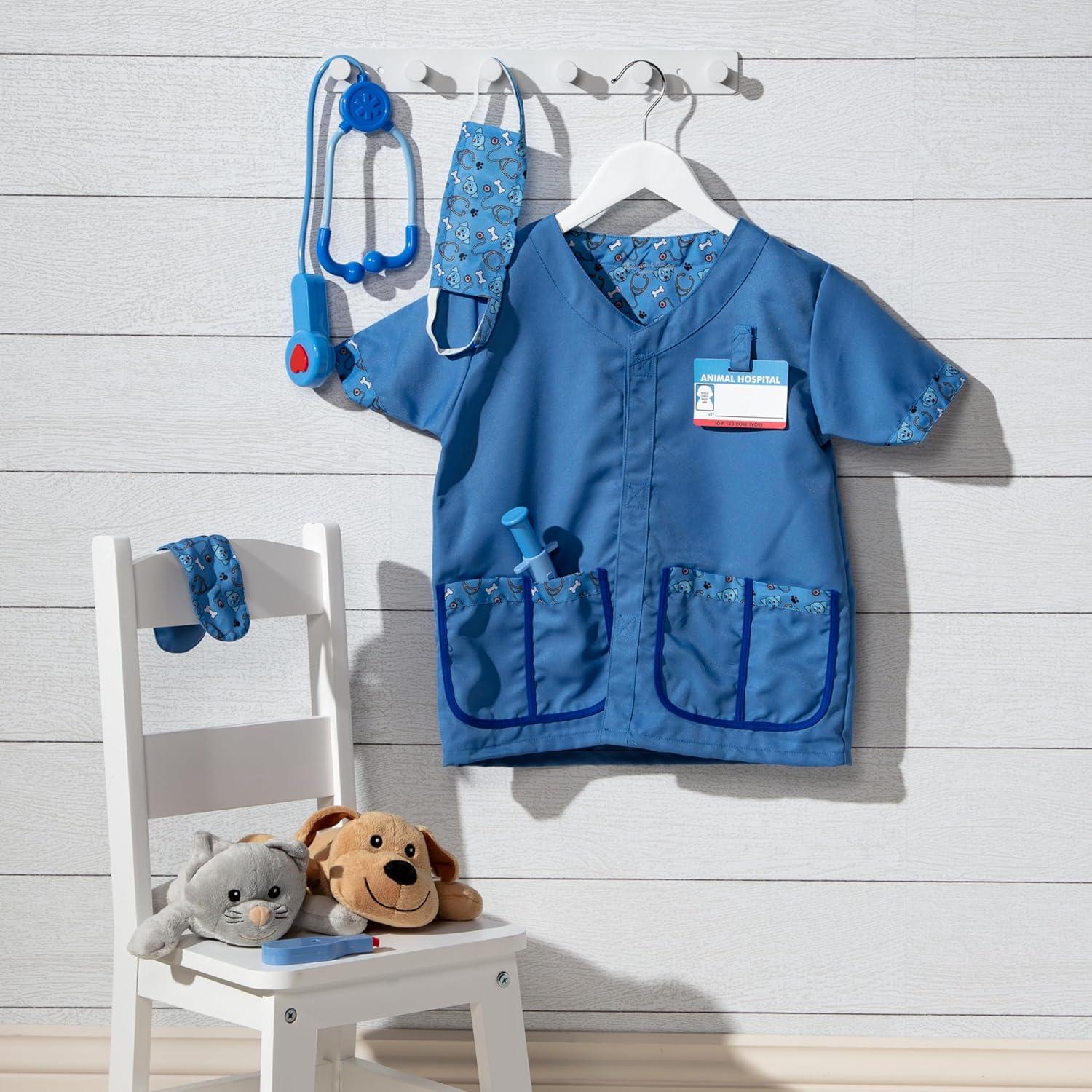 imageMelissa ampamp Doug Veterinarian Role Play Costume DressUp Set 9 pcs Kids Vet Costume Pretend Play DressUpCostume Set