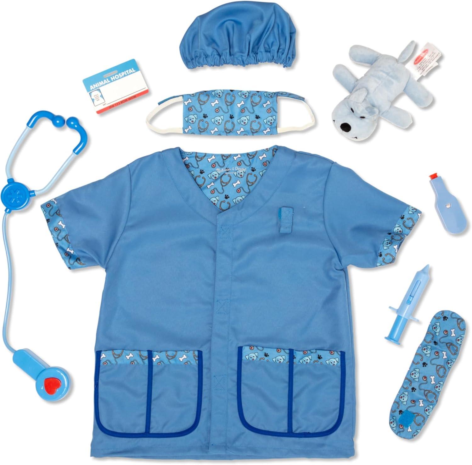 imageMelissa ampamp Doug Veterinarian Role Play Costume DressUp Set 9 pcs Kids Vet Costume Pretend Play DressUpCostume Set