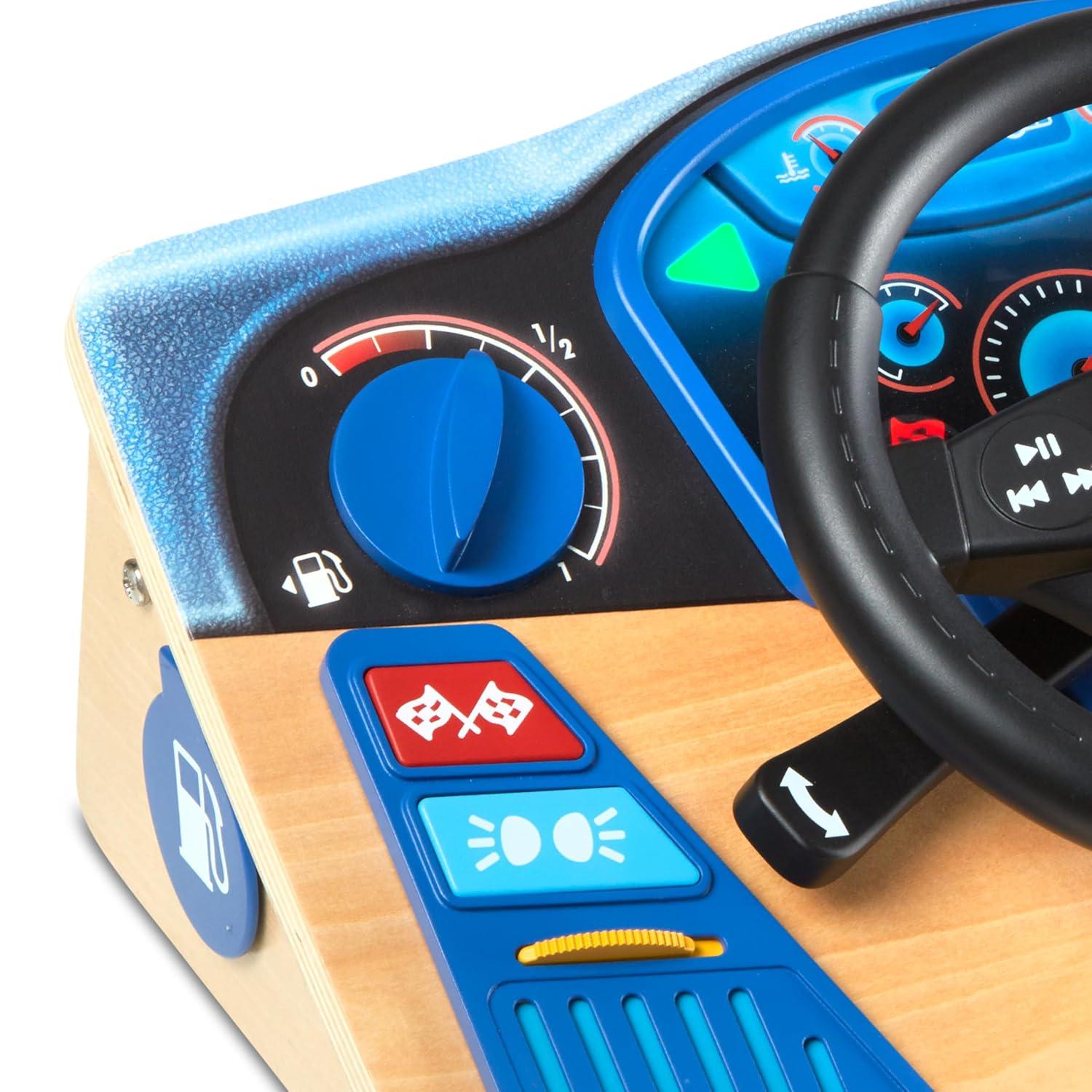 imageMelissa ampamp Doug Vroom ampamp Zoom Interactive Wooden Dashboard Racing Car Steering Wheel Toy Lights ampamp Sounds Preschool Learning Toys for Girls ampamp Boys 3  FSC Certified