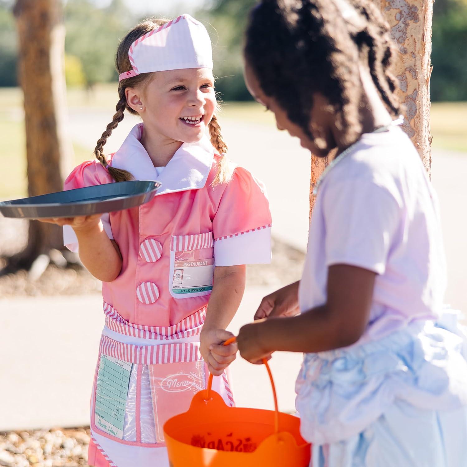 imageMelissa ampamp Doug Waitress Role Play Costume Set 7 pcs  Includes Apron Order Pad Cap