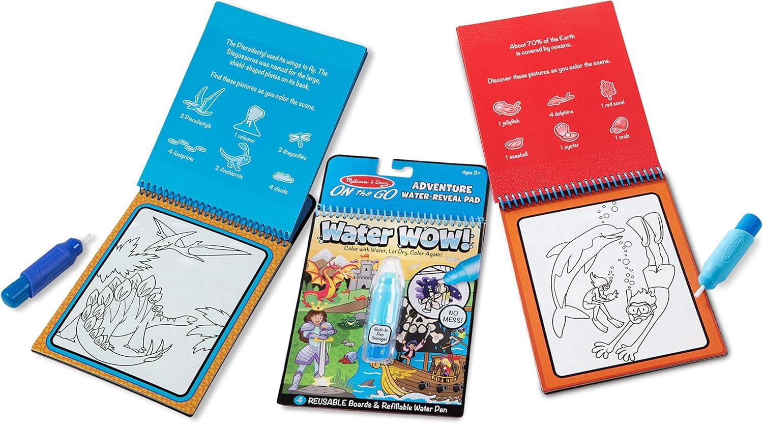 imageMelissa ampamp Doug Water Wow  Water Reveal Pad Bundle  Farm Safari ampamp Under The SeaBundle Dinosaur  Adventure  Animals