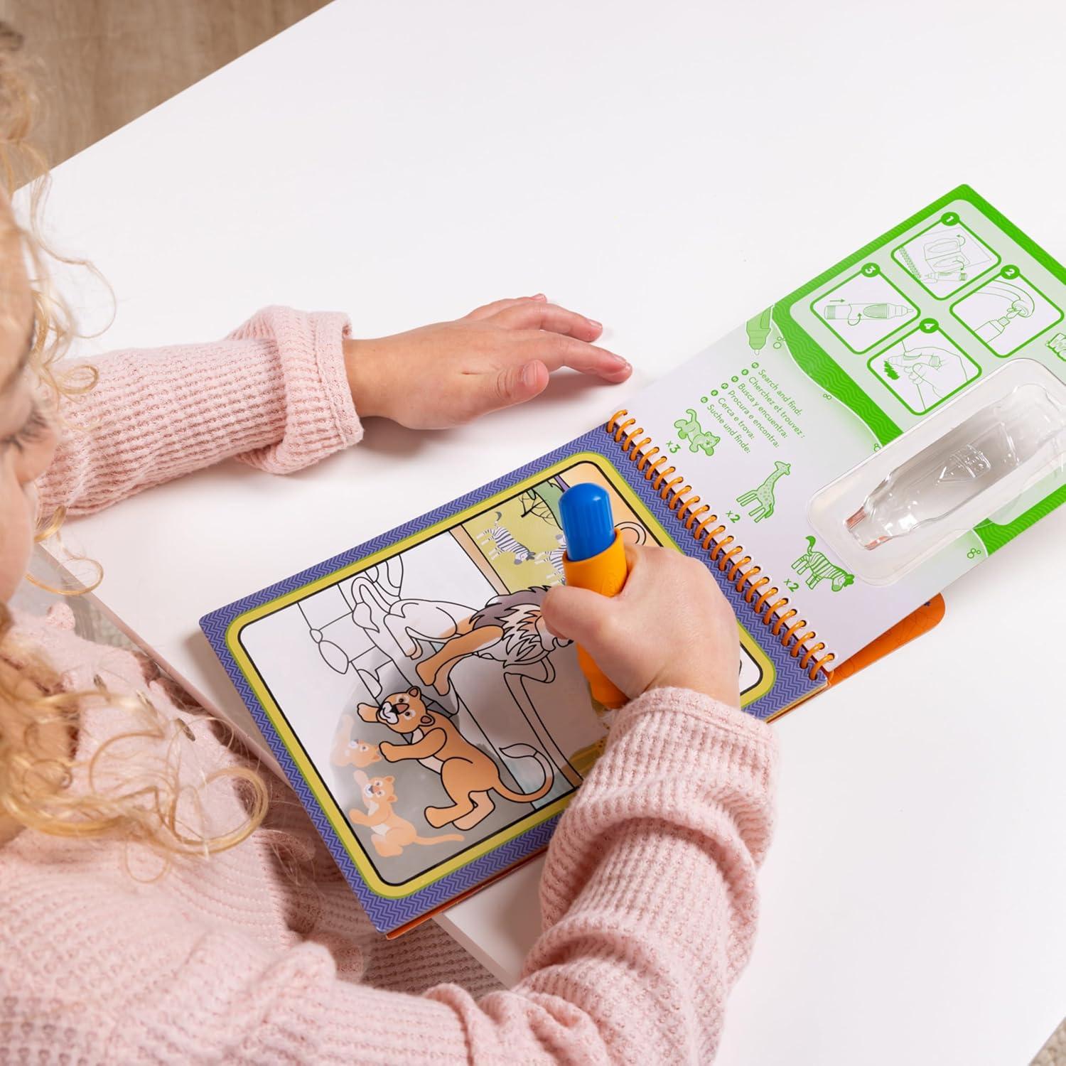 imageMelissa ampamp Doug Water Wow Mess Free Coloring Book Reusable WaterReveal Activity Pad On The Farm Travel Toys Party Favors for Toddlers ampamp Kids Ages 3Safari