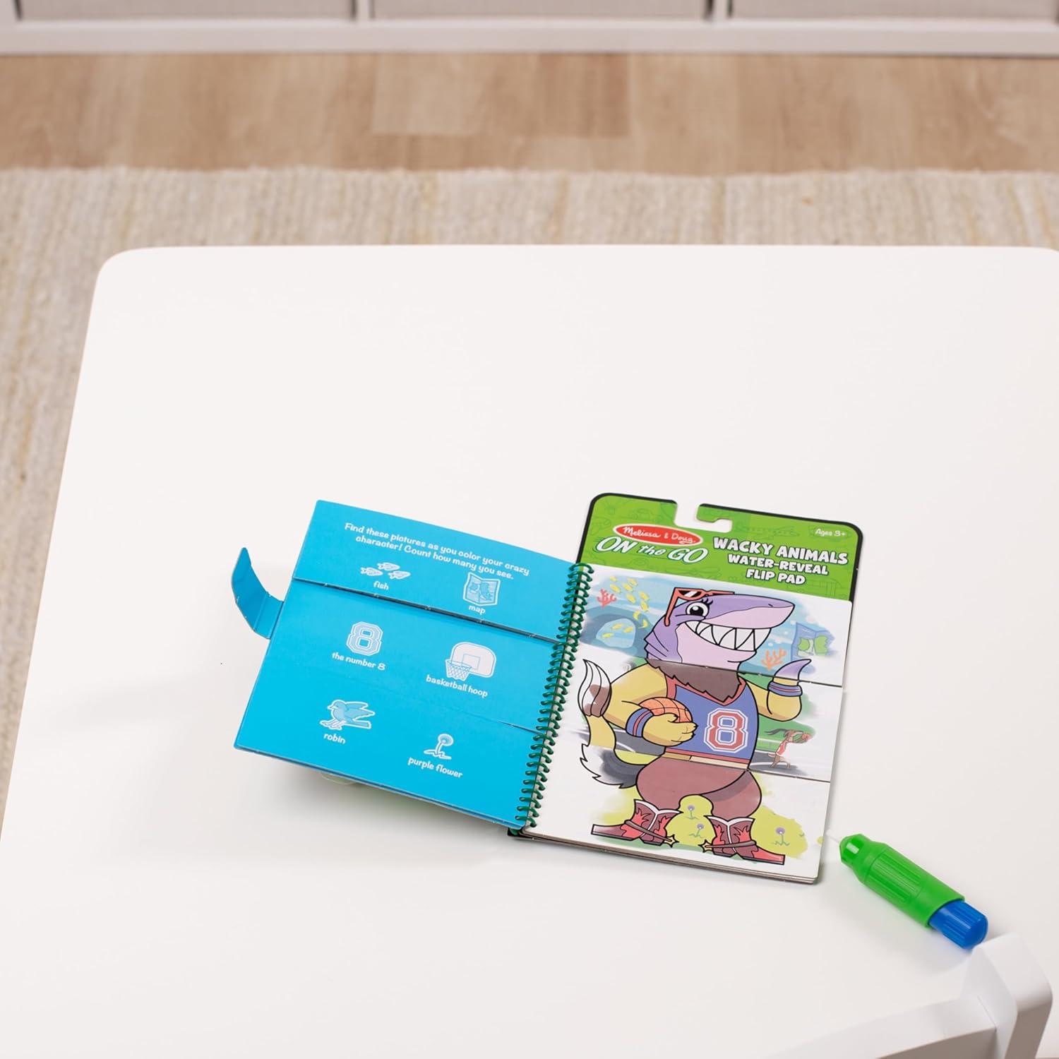 imageMelissa ampamp Doug Water Wow Mess Free Coloring Book Reusable WaterReveal Activity Pad On The Farm Travel Toys Party Favors for Toddlers ampamp Kids Ages 3Wacky Animals