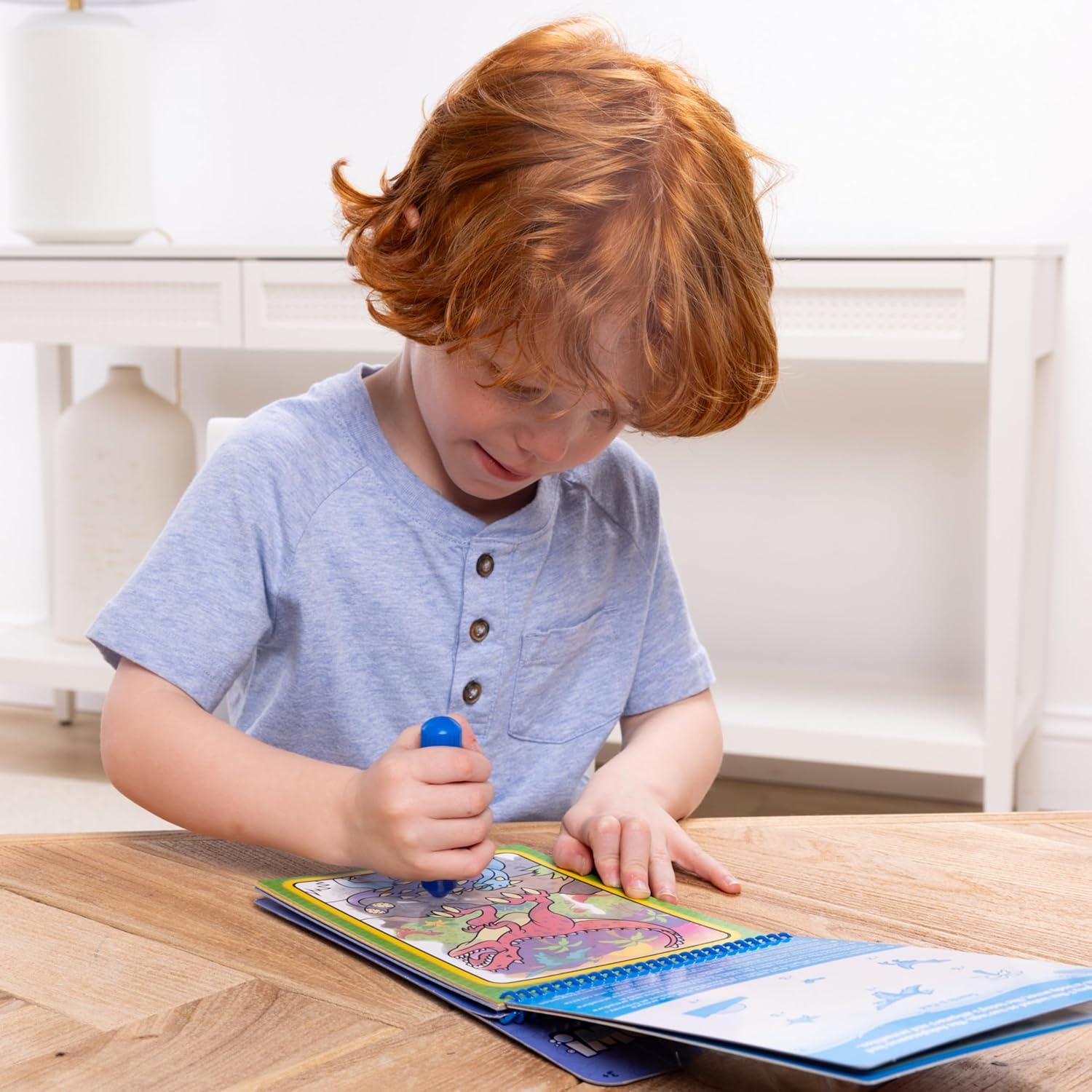imageMelissa ampamp Doug Water Wow Mess Free Coloring Book Reusable WaterReveal Activity Pad On The Farm Travel Toys Party Favors for Toddlers ampamp Kids Ages 3Dinosaurs