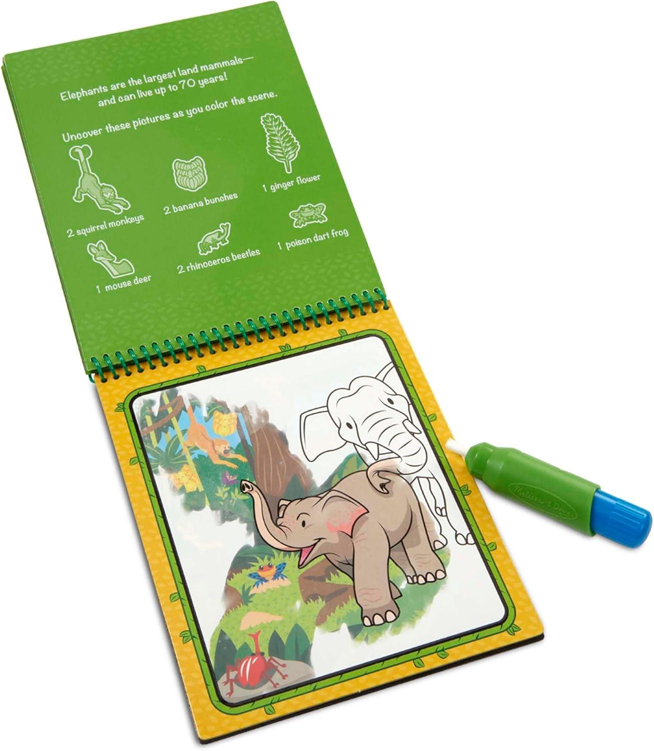 imageMelissa ampamp Doug Water Wow Mess Free Coloring Book Reusable WaterReveal Activity Pad On The Farm Travel Toys Party Favors for Toddlers ampamp Kids Ages 3Jungle