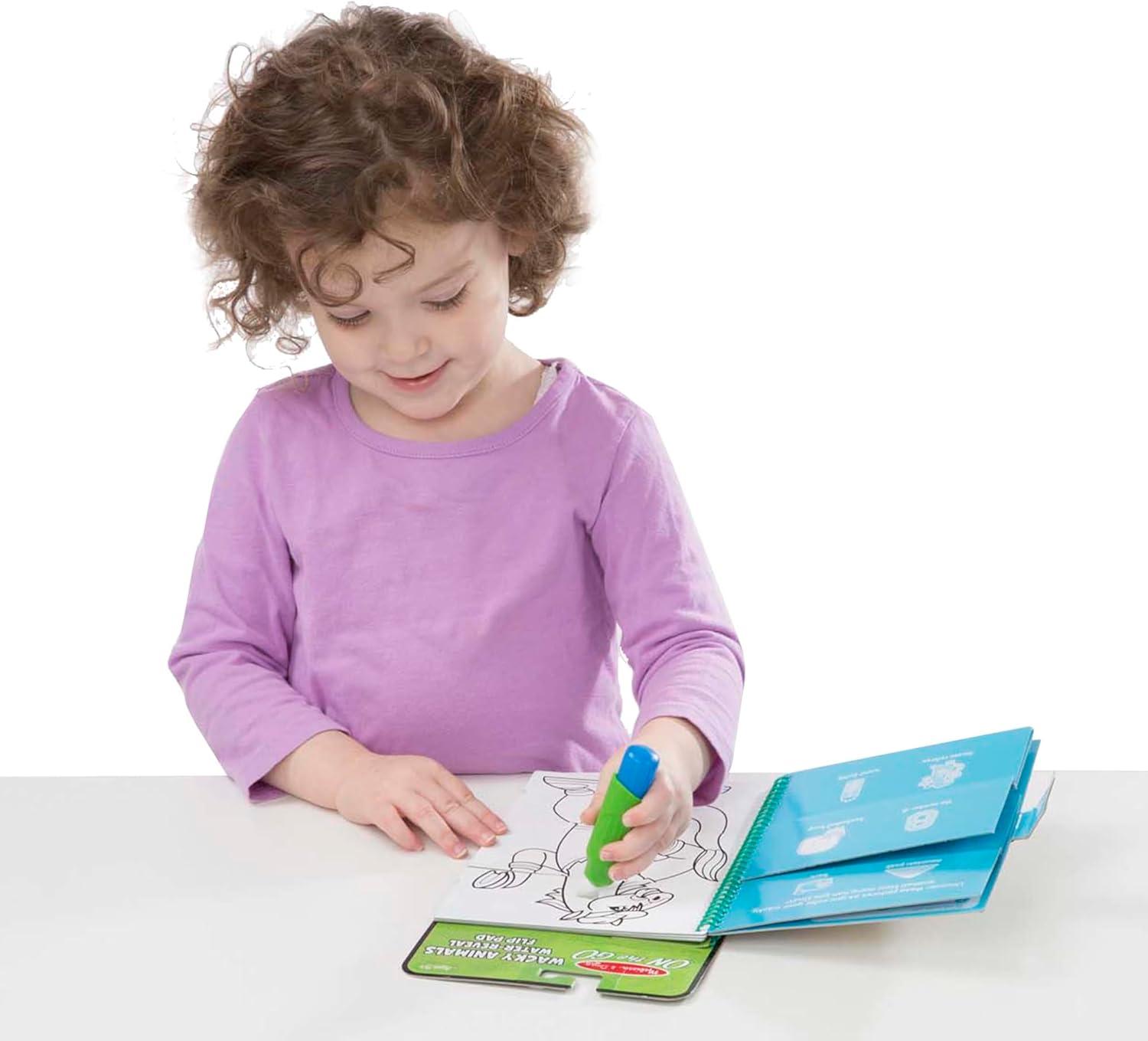 imageMelissa ampamp Doug Water Wow Mess Free Coloring Book Reusable WaterReveal Activity Pad On The Farm Travel Toys Party Favors for Toddlers ampamp Kids Ages 3Wacky Animals