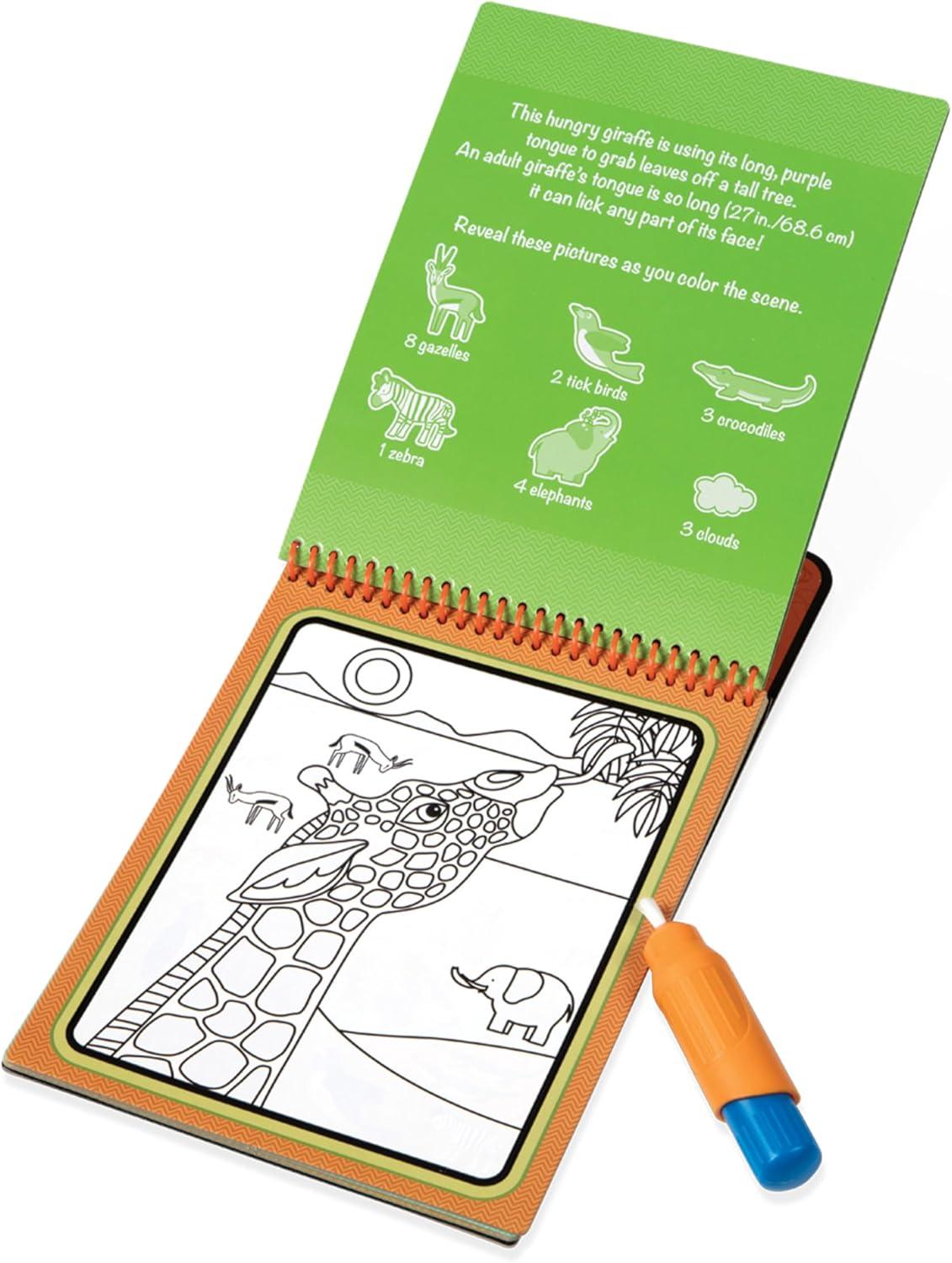 imageMelissa ampamp Doug Water Wow Mess Free Coloring Book Reusable WaterReveal Activity Pad On The Farm Travel Toys Party Favors for Toddlers ampamp Kids Ages 3Safari