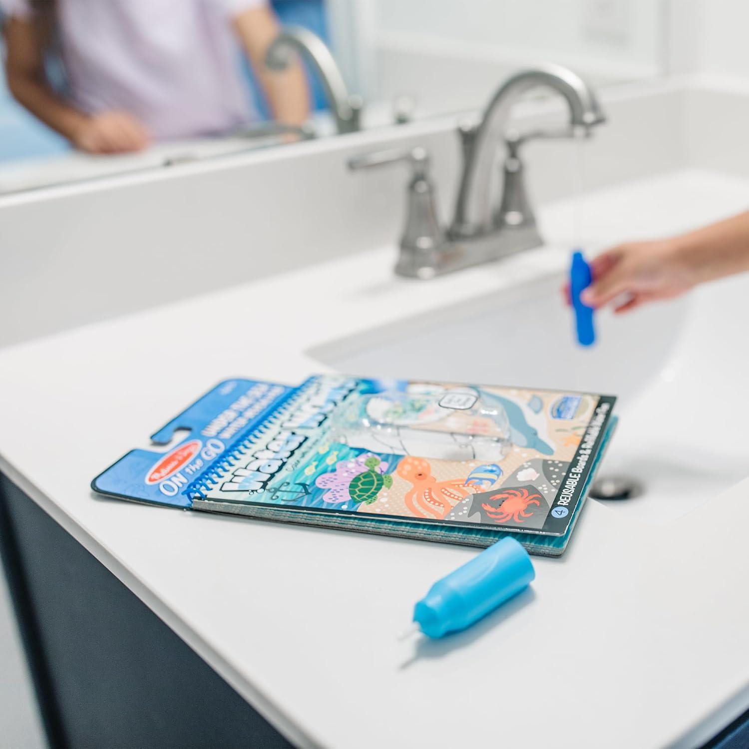 imageMelissa ampamp Doug Water Wow Mess Free Coloring Book Reusable WaterReveal Activity Pad On The Farm Travel Toys Party Favors for Toddlers ampamp Kids Ages 3Under the Sea