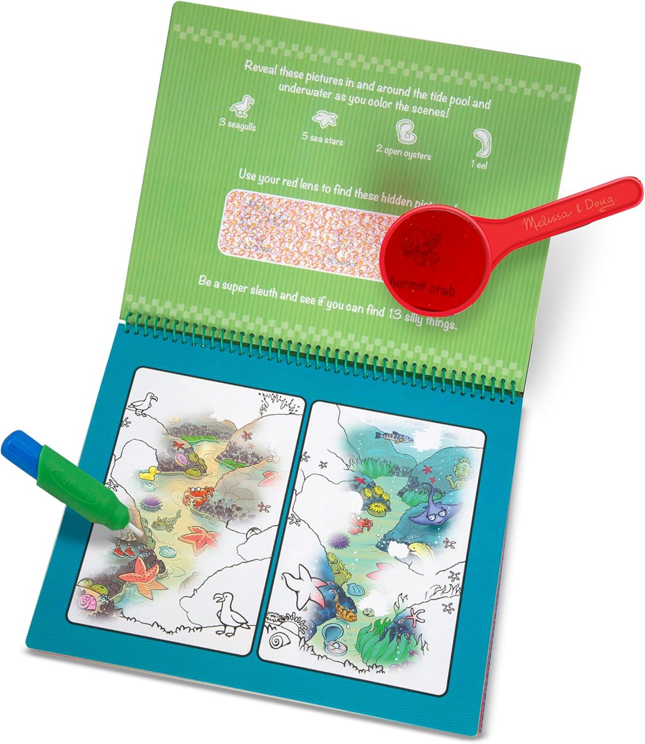 imageMelissa ampamp Doug Water Wow Reusable ColorwithWater Deluxe Travel Activity Pad 2 Pack  Around Town Animal AnticsAnimal Antics