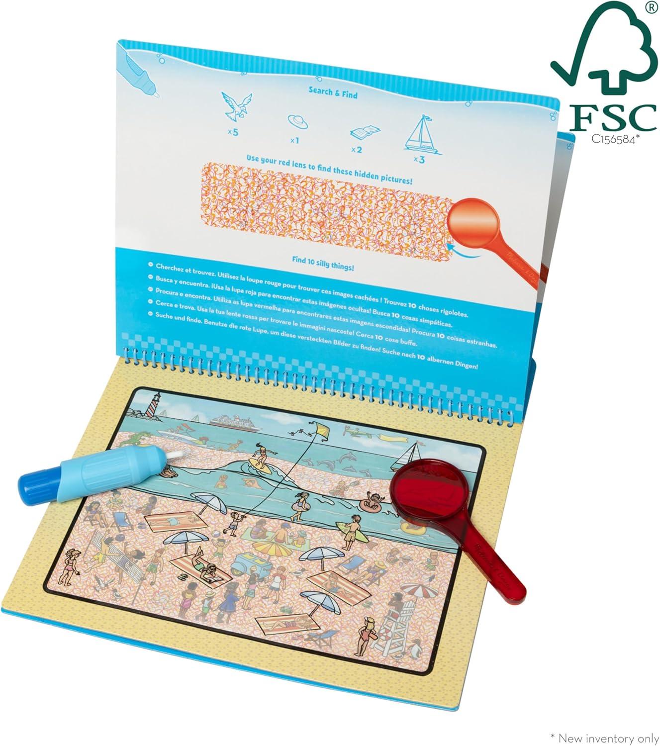 imageMelissa ampamp Doug Water Wow Reusable ColorwithWater Deluxe Travel Activity Pad 2 Pack  Around Town Animal AnticsAround Town