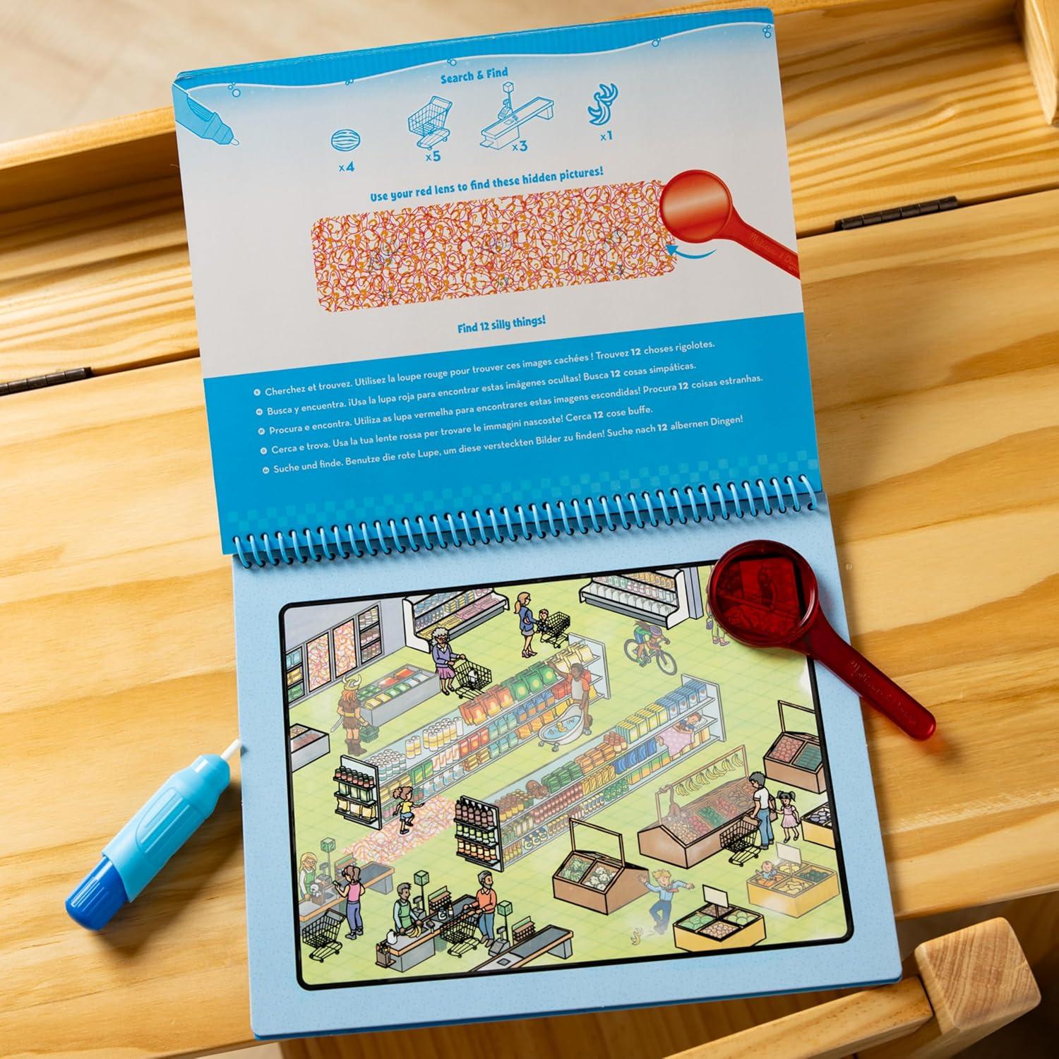 imageMelissa ampamp Doug Water Wow Reusable ColorwithWater Deluxe Travel Activity Pad 2 Pack  Around Town Animal AnticsAround Town