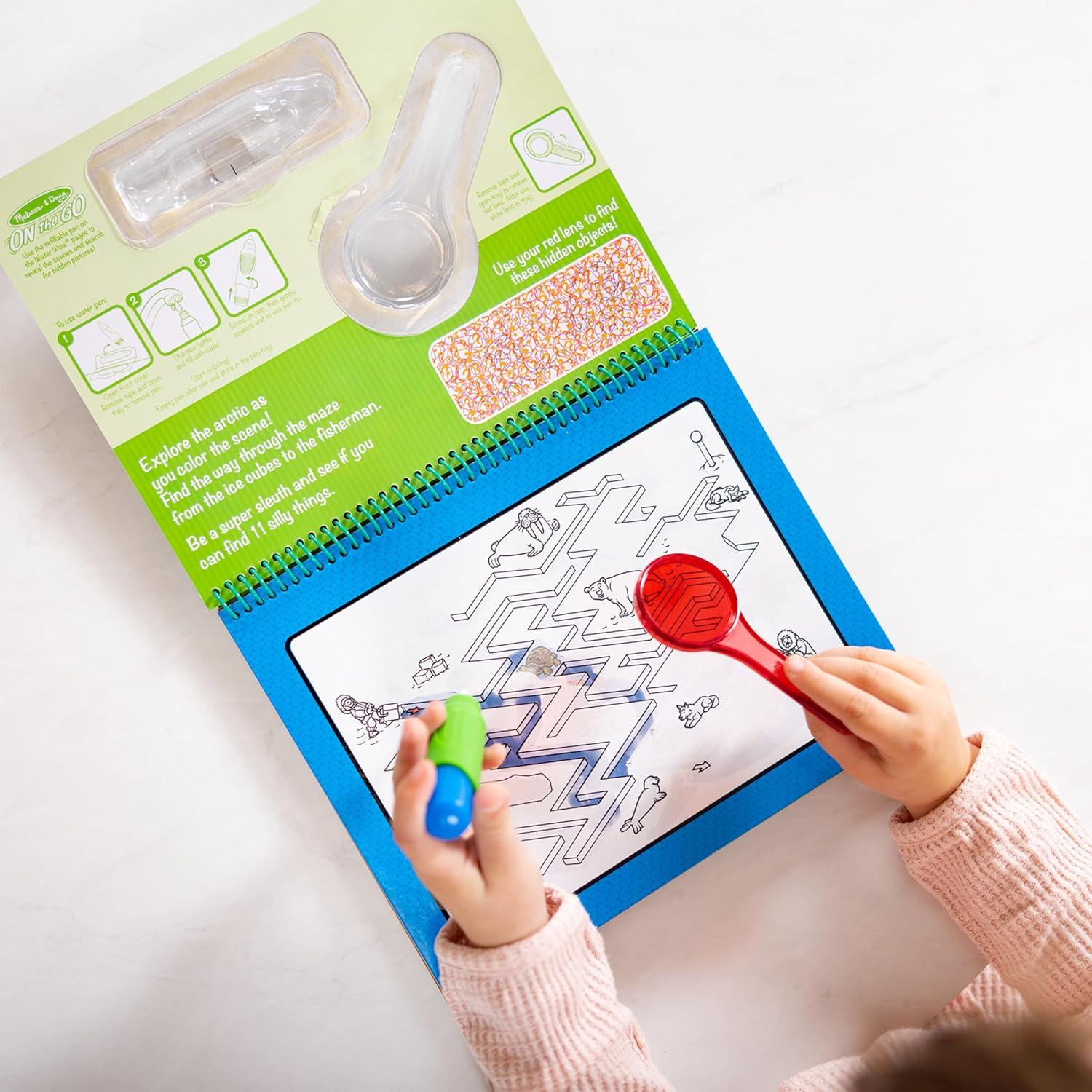 imageMelissa ampamp Doug Water Wow Reusable ColorwithWater Deluxe Travel Activity Pad 2 Pack  Around Town Animal AnticsBundle Around Town  Animal Antics