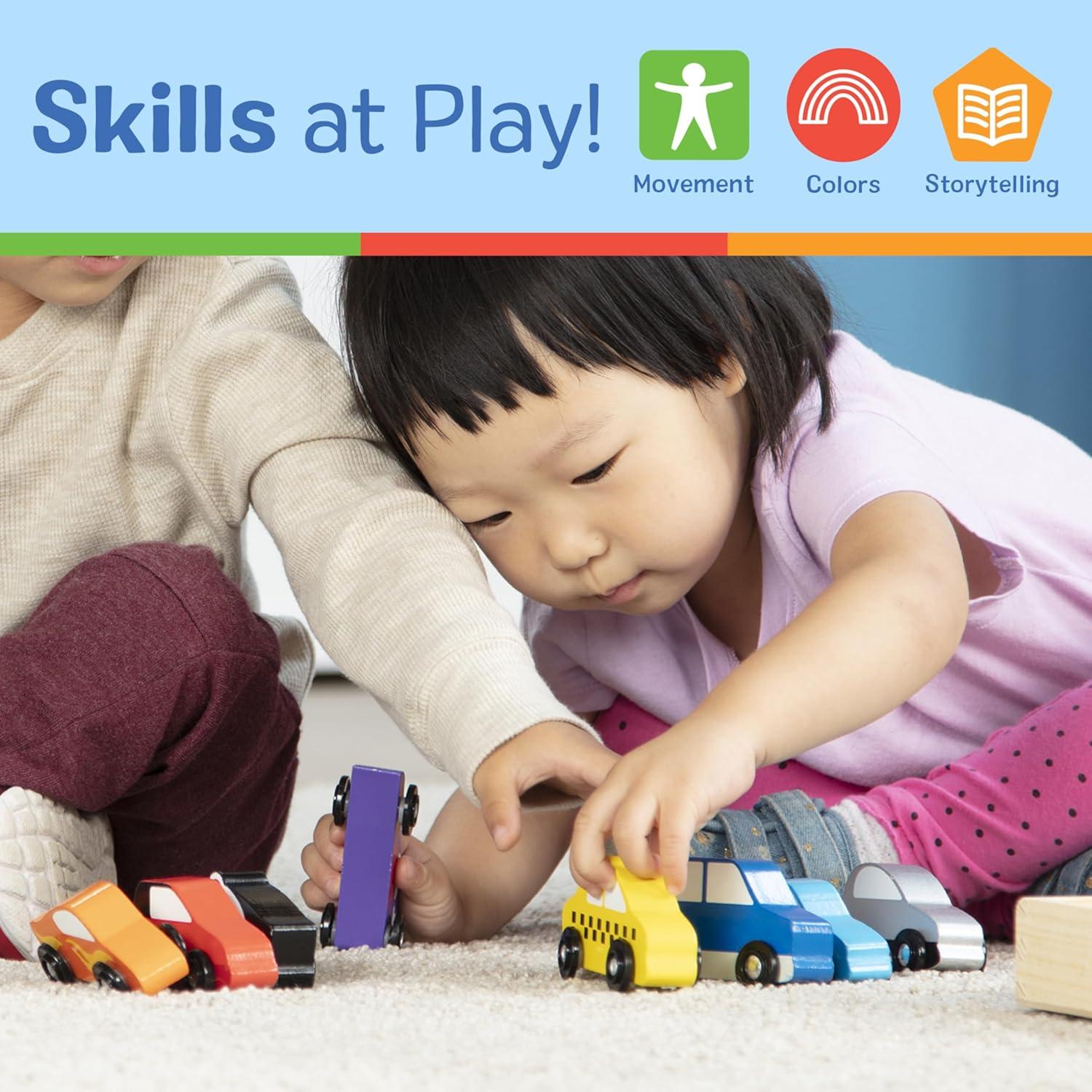 imageMelissa ampamp Doug Wooden Cars Vehicle Set in Wooden Tray