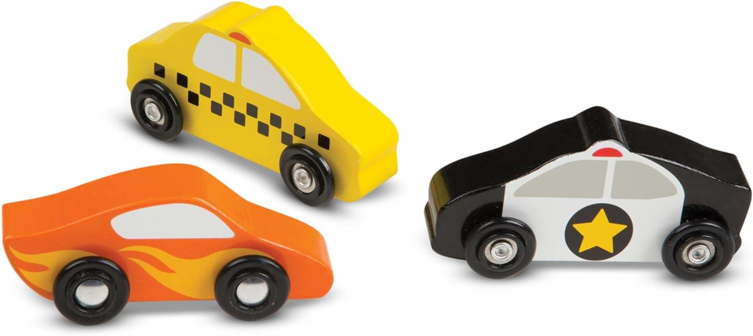 imageMelissa ampamp Doug Wooden Cars Vehicle Set in Wooden Tray