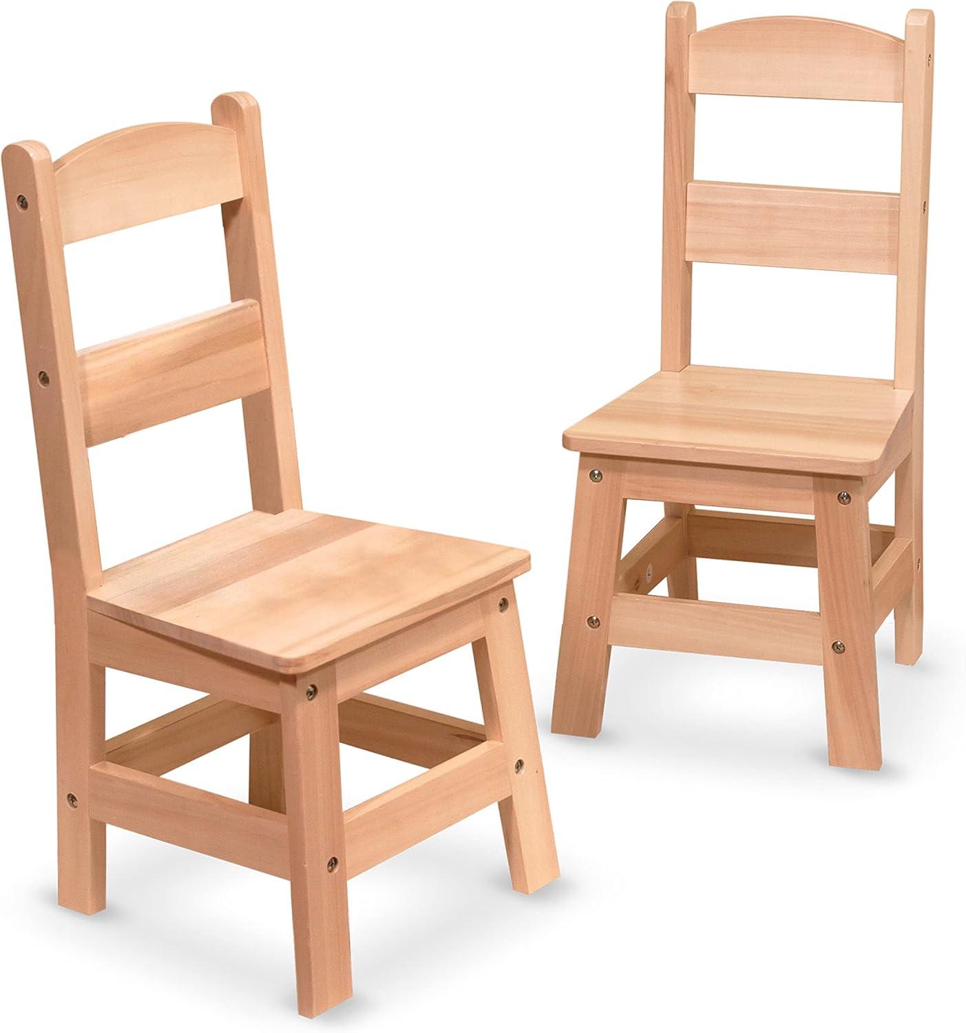 imageMelissa ampamp Doug Wooden Chairs Set of 2  White Furniture for PlayroomBlonde