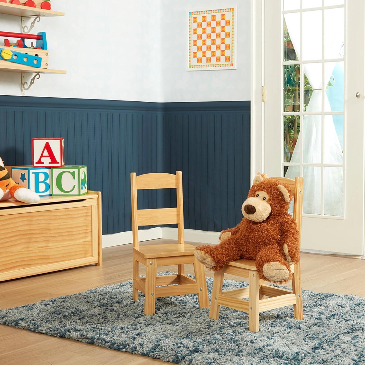 imageMelissa ampamp Doug Wooden Chairs Set of 2  White Furniture for PlayroomBlonde