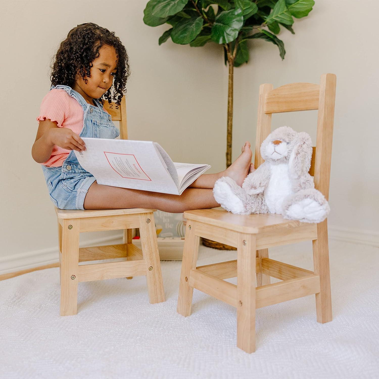 imageMelissa ampamp Doug Wooden Chairs Set of 2  White Furniture for PlayroomBlonde