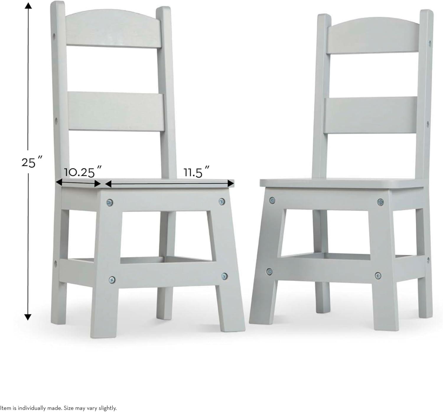 imageMelissa ampamp Doug Wooden Chairs Set of 2  White Furniture for PlayroomGrey