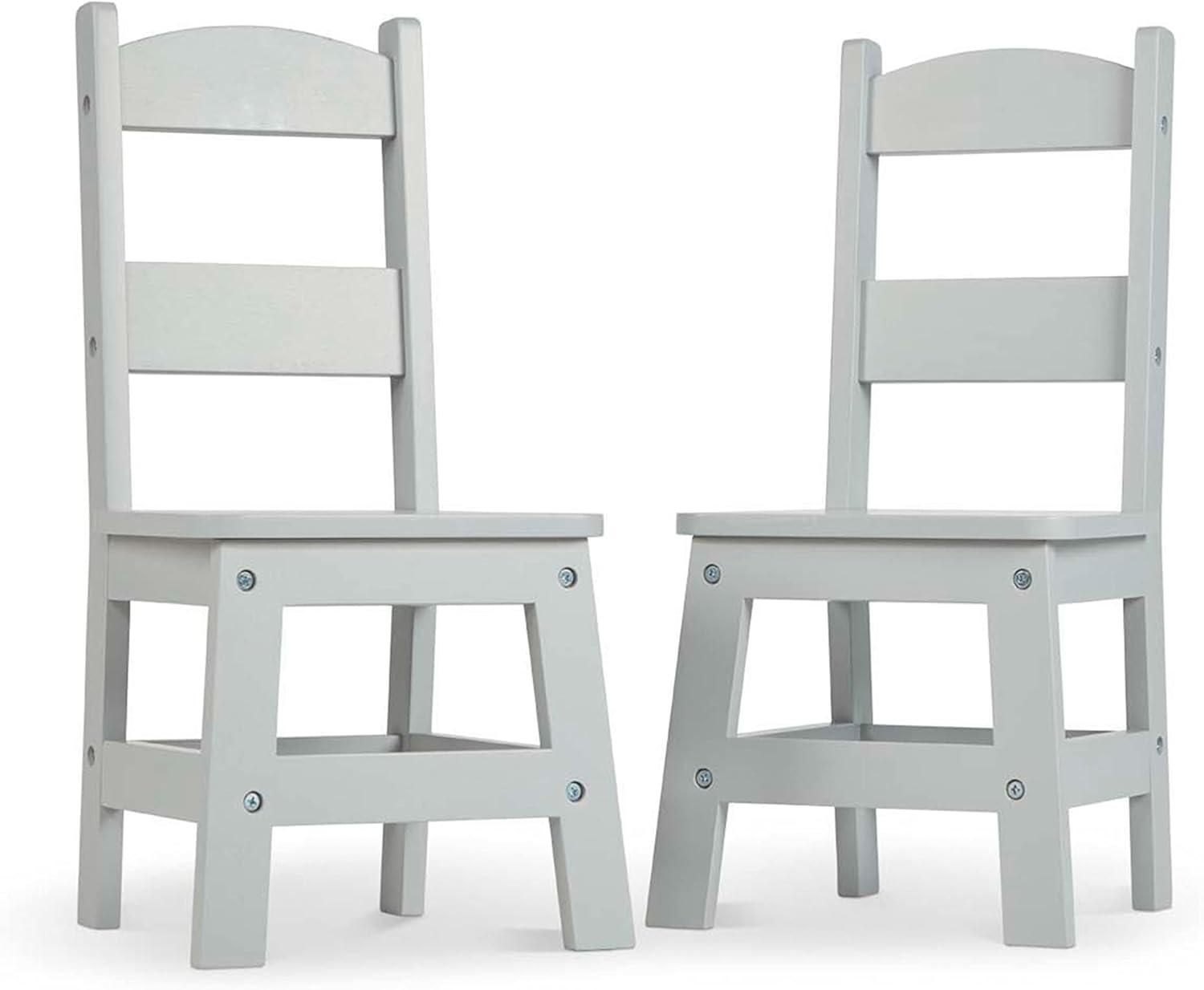 imageMelissa ampamp Doug Wooden Chairs Set of 2  White Furniture for PlayroomGrey