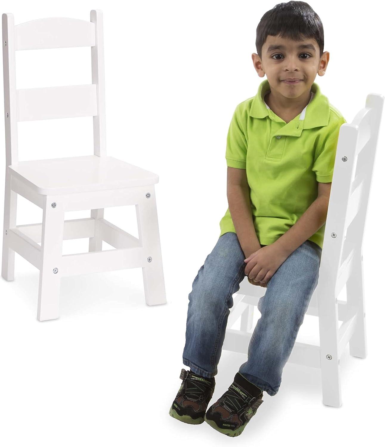 imageMelissa ampamp Doug Wooden Chairs Set of 2  White Furniture for PlayroomMulticolor