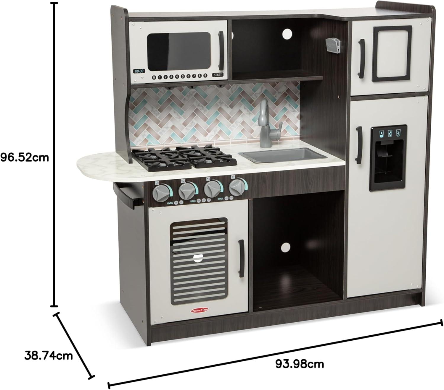 imageMelissa ampamp Doug Wooden Chefs Kitchen Set for Kids with Play Kitchen Accessories ampamp Ice Cube Dispenser Preschool Learning Toys for Girls ampamp Boys 3  FSC CertifiedCharcoal