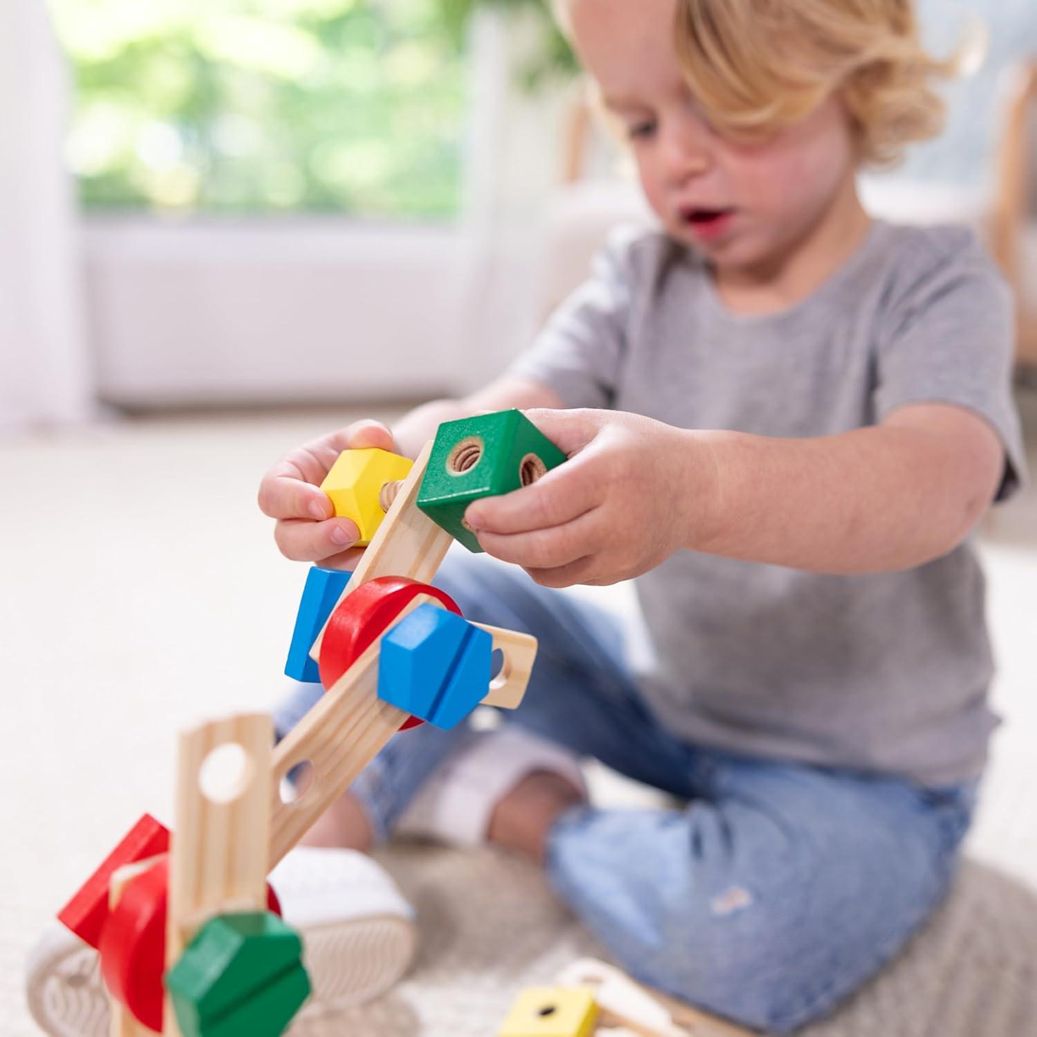 imageMelissa ampamp Doug Wooden Construction Building Set in a Box 48 pcs