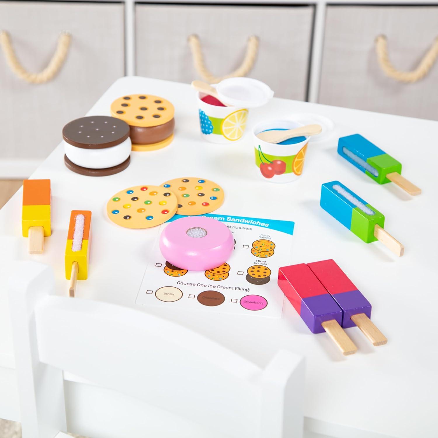 imageMelissa ampamp Doug Wooden Frozen Treats Ice Cream Play Set 24 pcs  Play Food and Accessories Food Toys for Toddlers and Kids 3