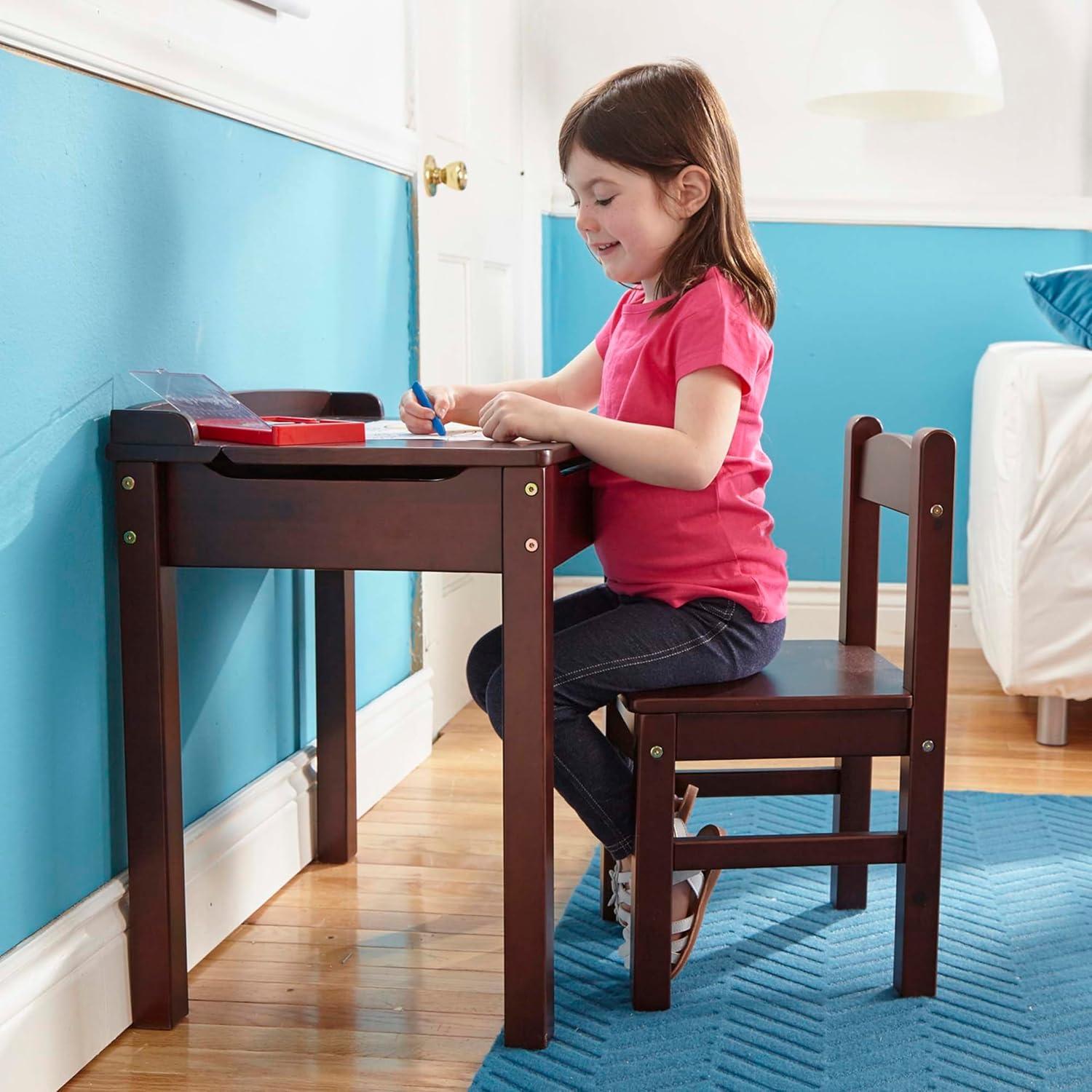 imageMelissa ampamp Doug Wooden LiftTop Desk ampamp Chair  Espresso