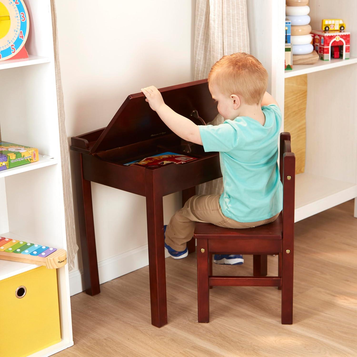 imageMelissa ampamp Doug Wooden LiftTop Desk ampamp Chair  Espresso