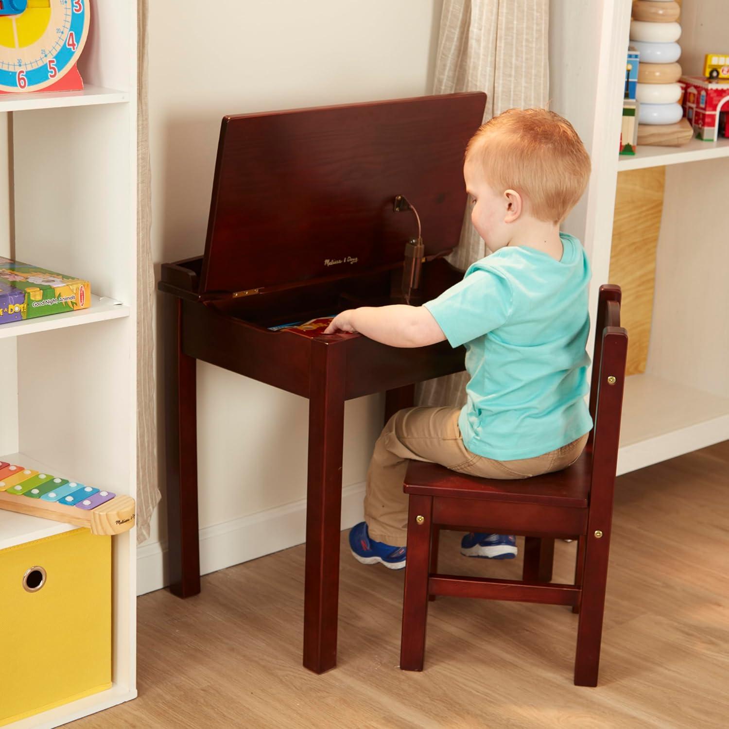 imageMelissa ampamp Doug Wooden LiftTop Desk ampamp Chair  Espresso