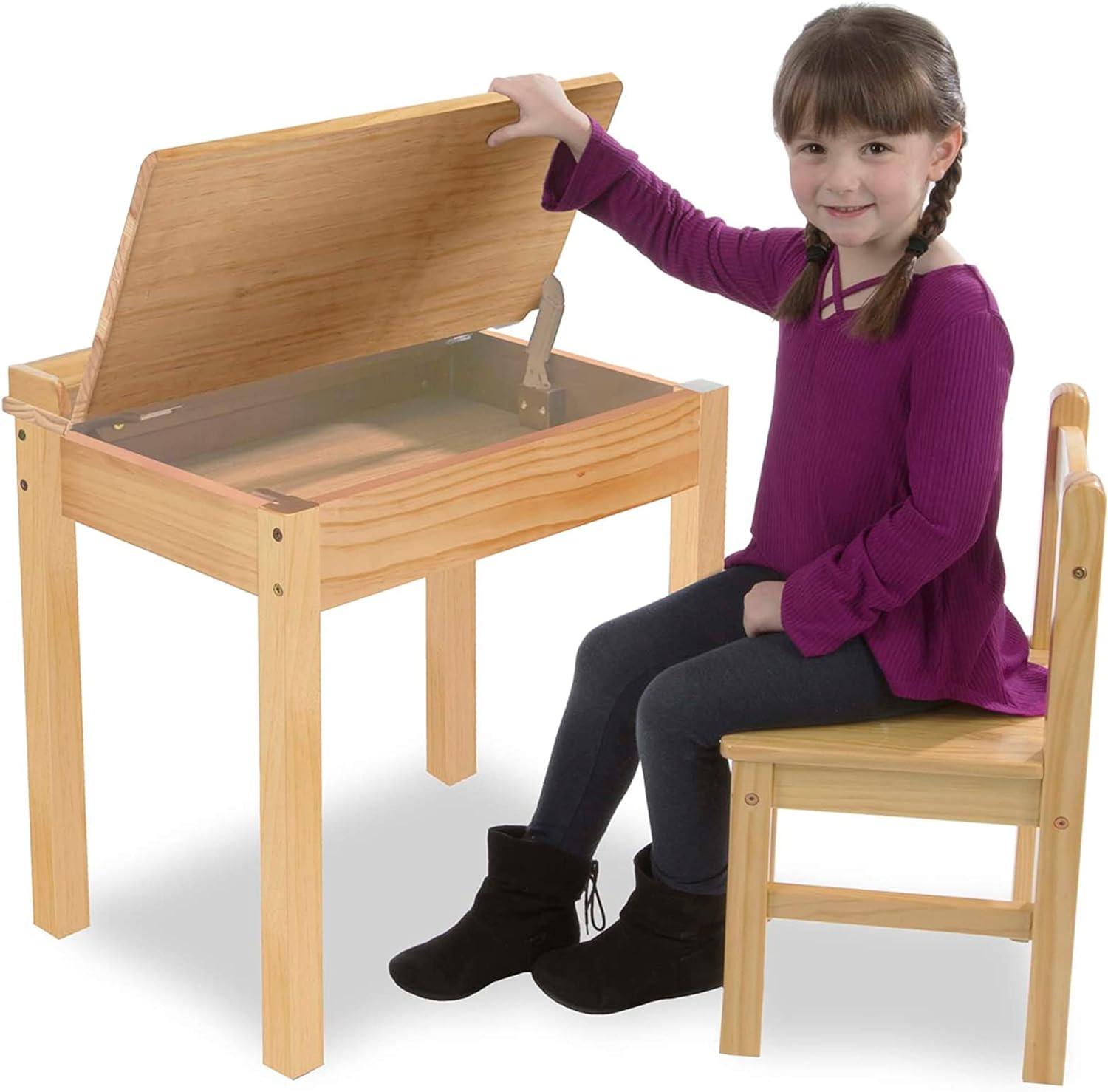 imageMelissa ampamp Doug Wooden LiftTop Desk ampamp Chair  HoneyBlonde