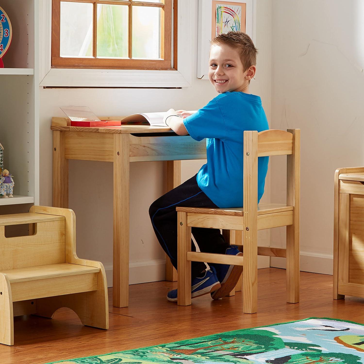 imageMelissa ampamp Doug Wooden LiftTop Desk ampamp Chair  HoneyBlonde