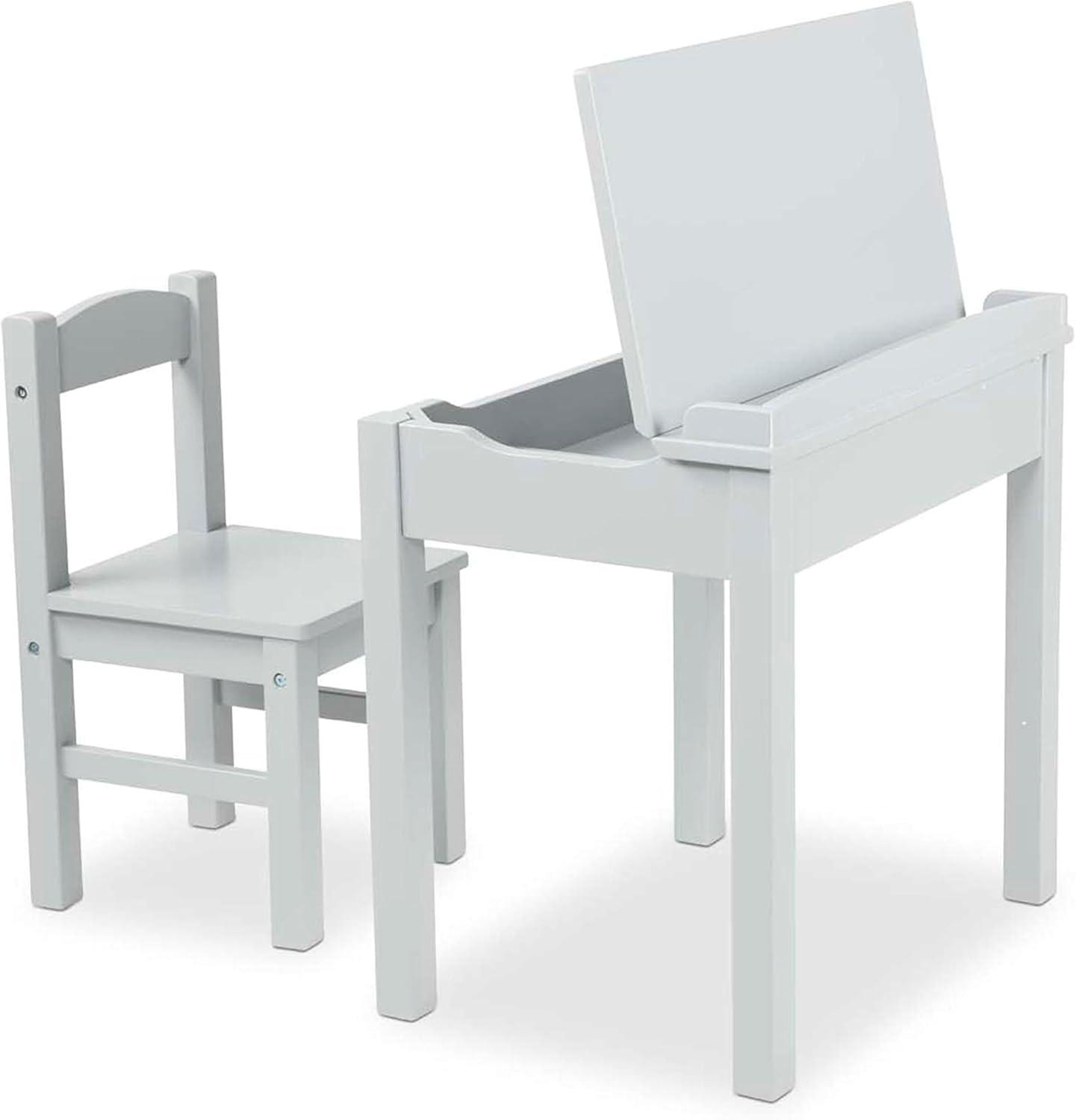 imageMelissa ampamp Doug Wooden LiftTop Desk ampamp Chair  HoneyGrey