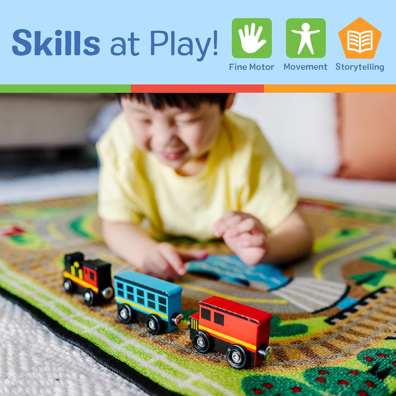 imageMelissa ampamp Doug Wooden Magnetic Train Cars  8 Piece Educational and SkillBuilding Wooden Toy for Boys and Girls