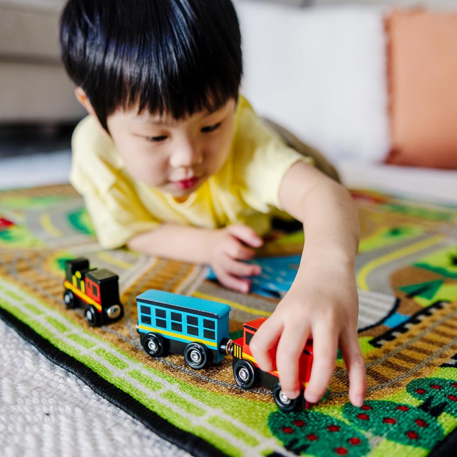 imageMelissa ampamp Doug Wooden Magnetic Train Cars  8 Piece Educational and SkillBuilding Wooden Toy for Boys and Girls