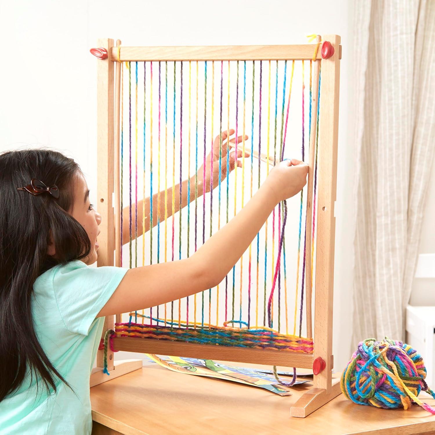 imageMelissa ampamp Doug Wooden MultiCraft Weaving Loom ExtraLarge Frame 2275 x 165 inchesFrustrationFree Packaging
