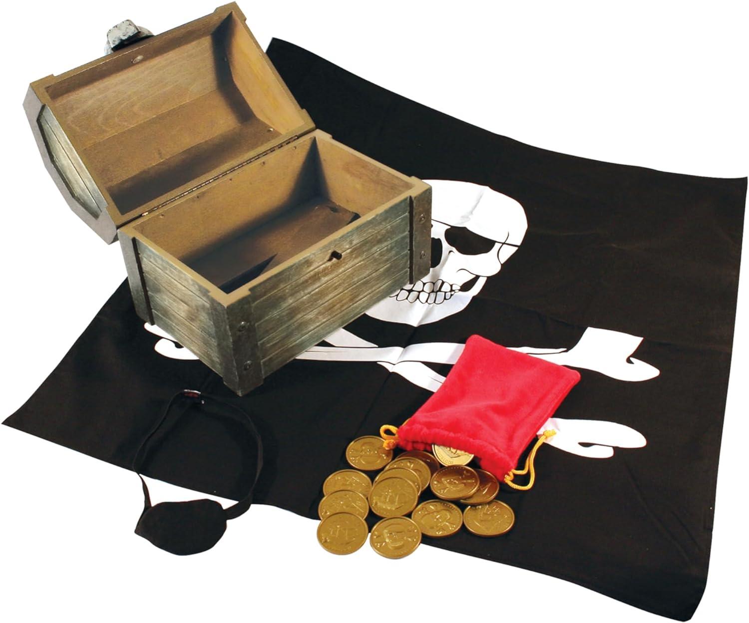 imageMelissa ampamp Doug Wooden Pirate Chest Pretend Play Set