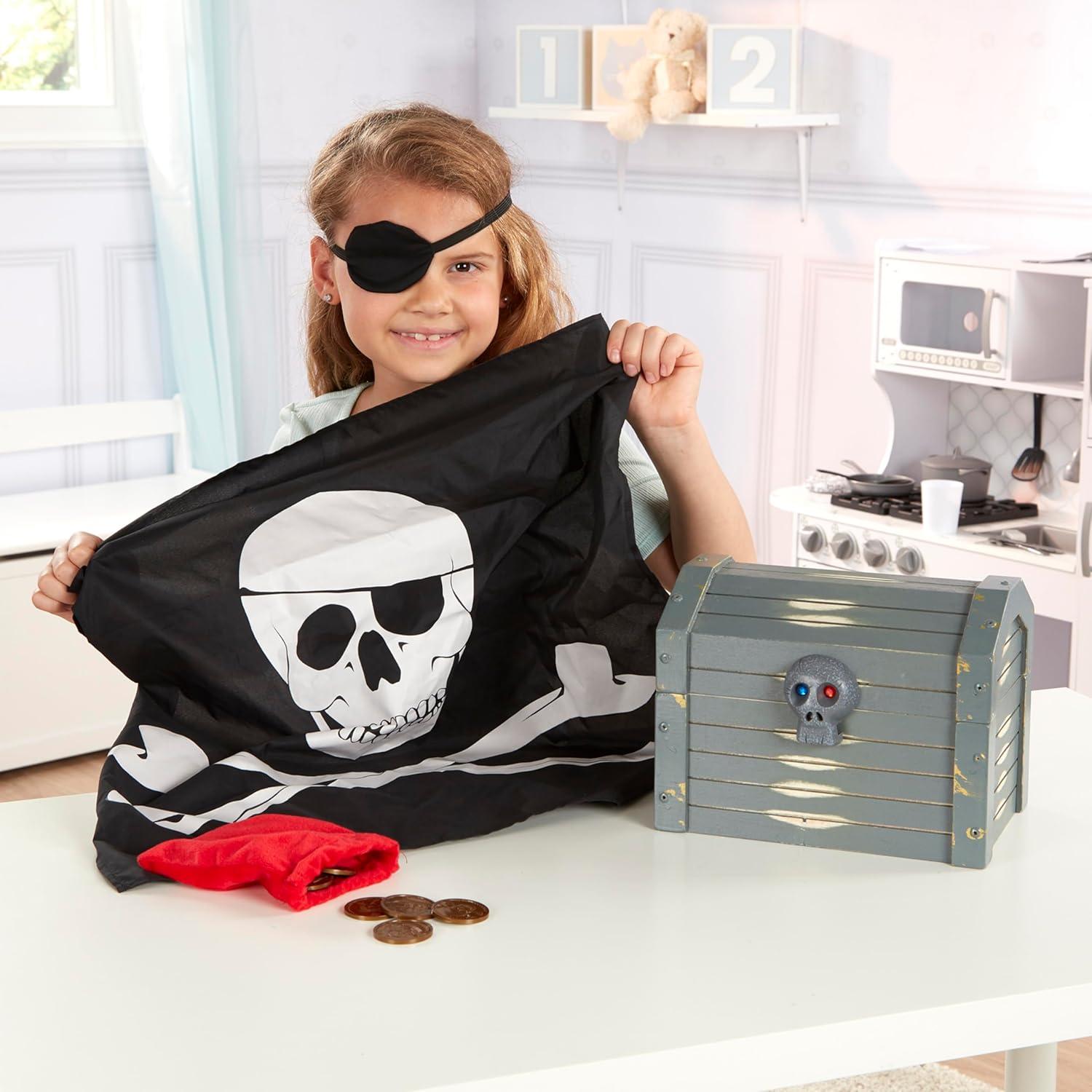 imageMelissa ampamp Doug Wooden Pirate Chest Pretend Play Set